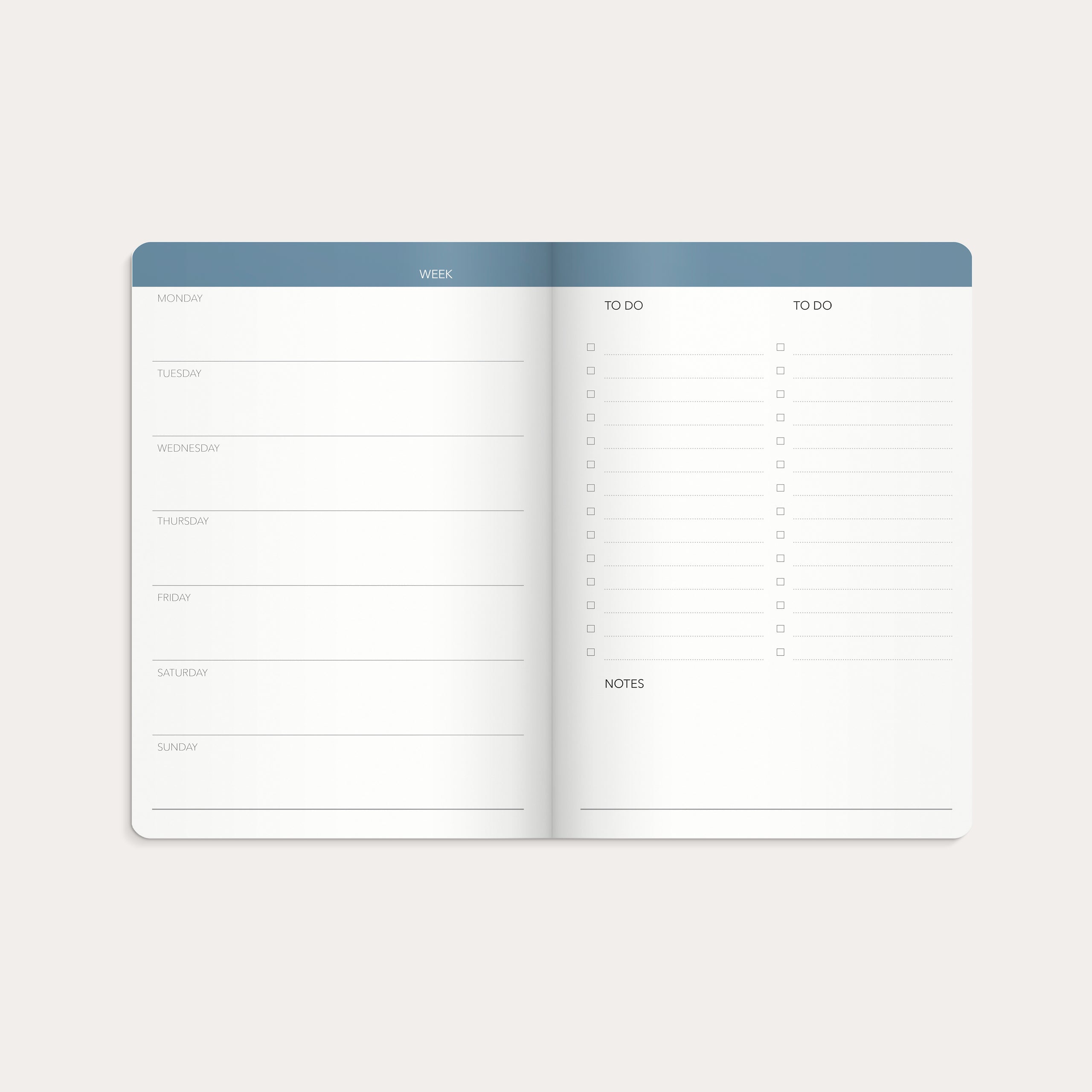 Week Planner undated blue