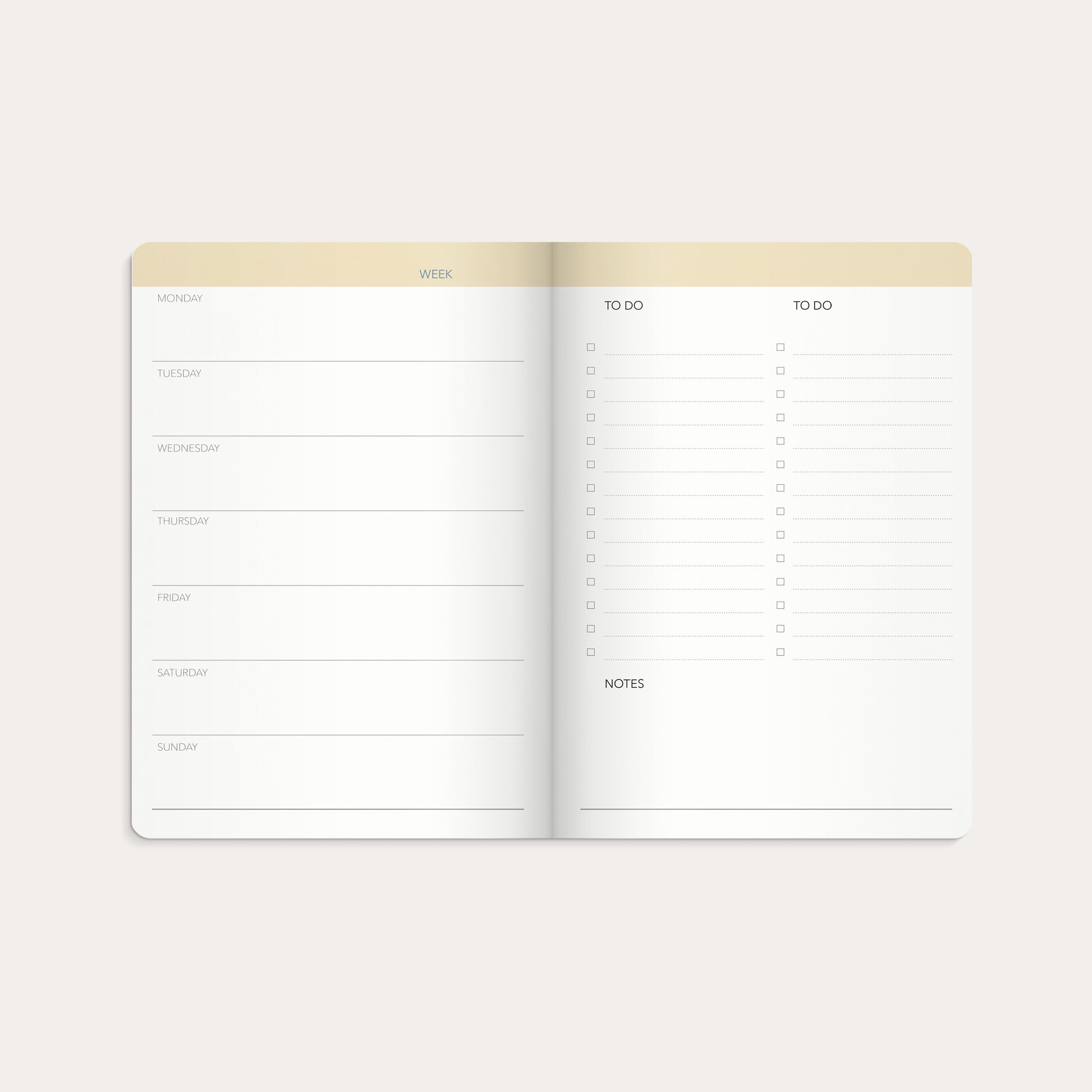 Week Planner undated blue – detail view