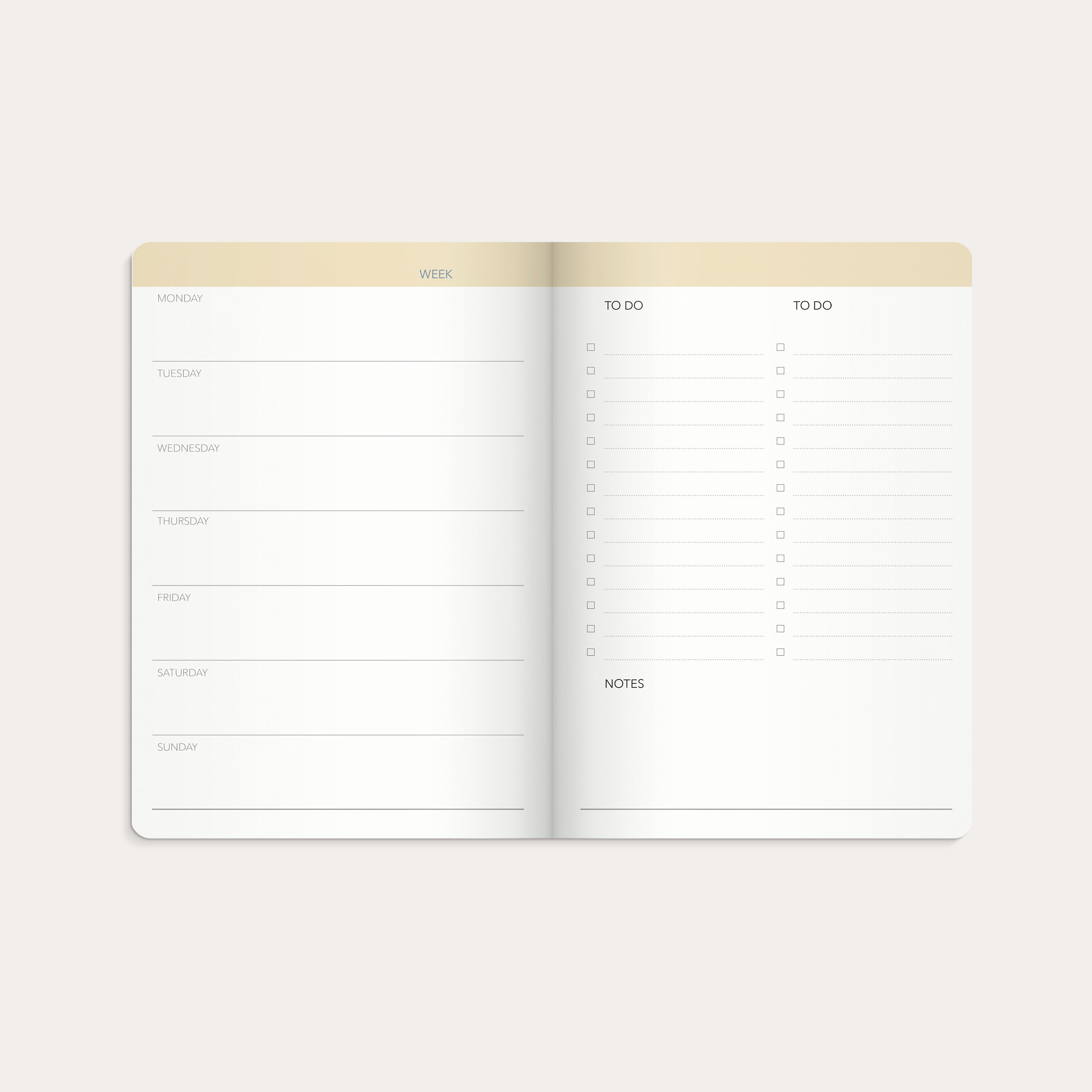 Week Planner undated blue – detail view