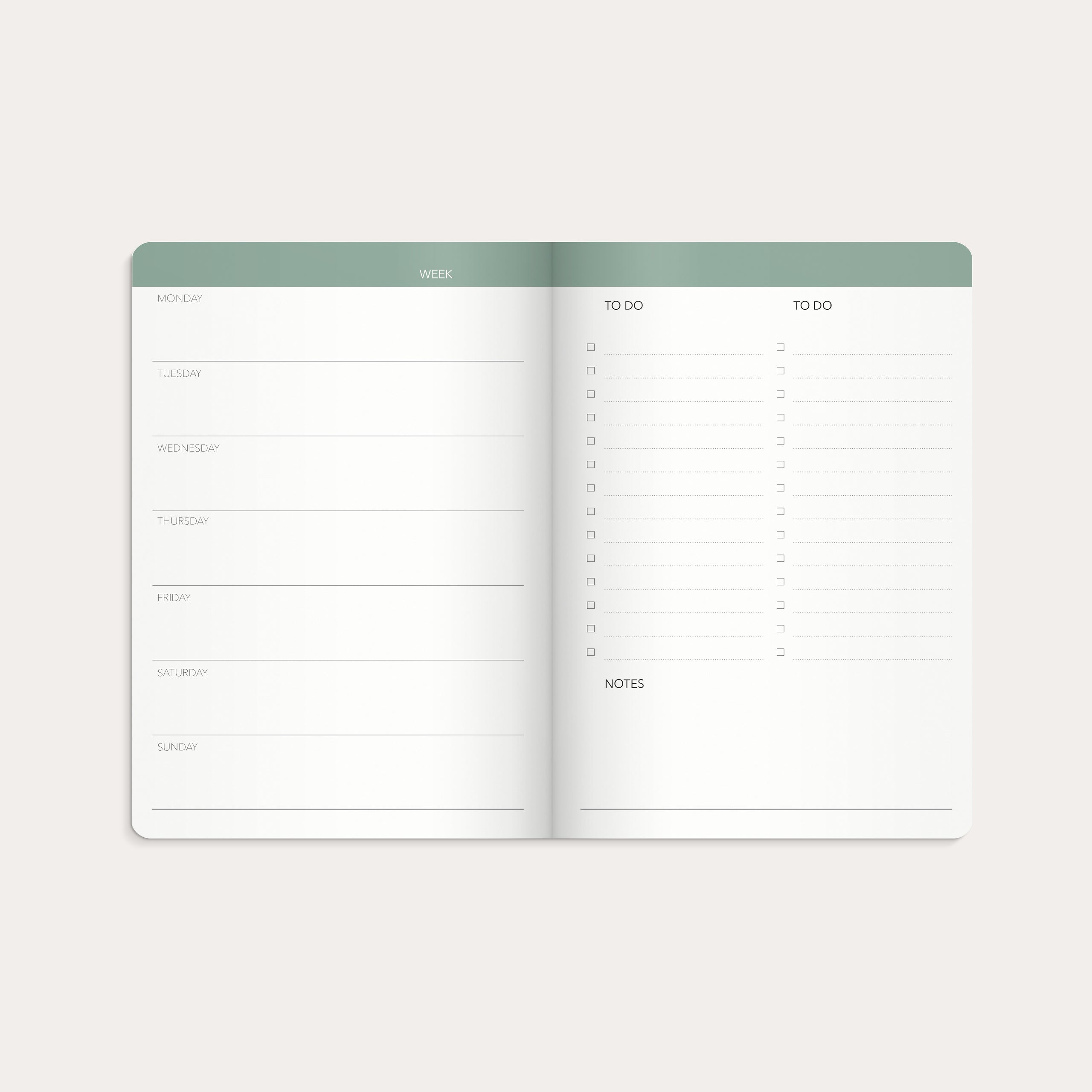 Week Planner undated blue
