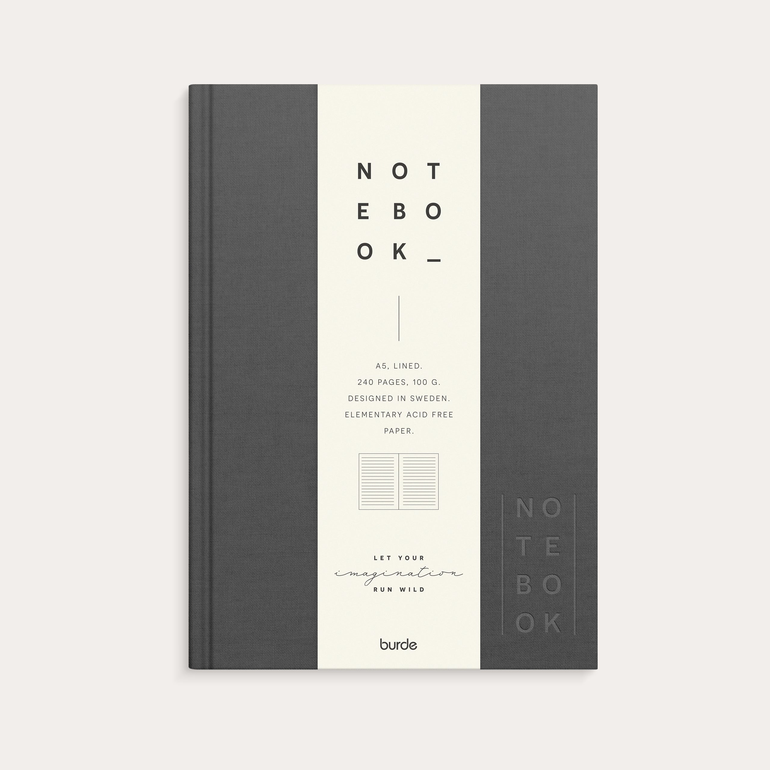 Notebook A5 Textile Dark Grey