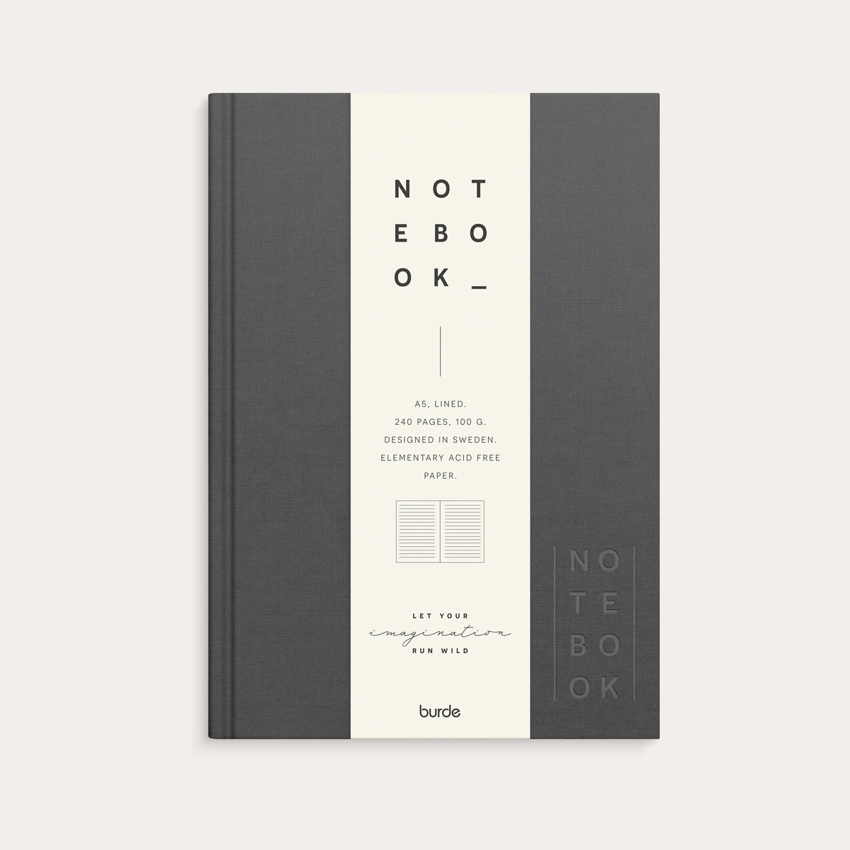 Notebook A5 Textile Dark Grey