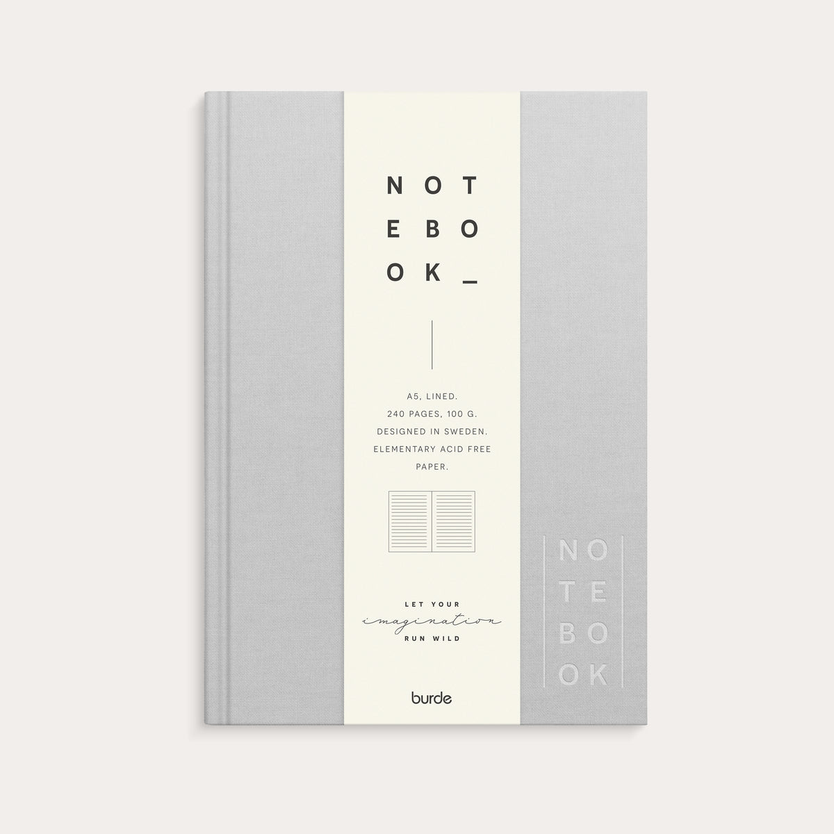 Notebook A5 Textile Light Grey