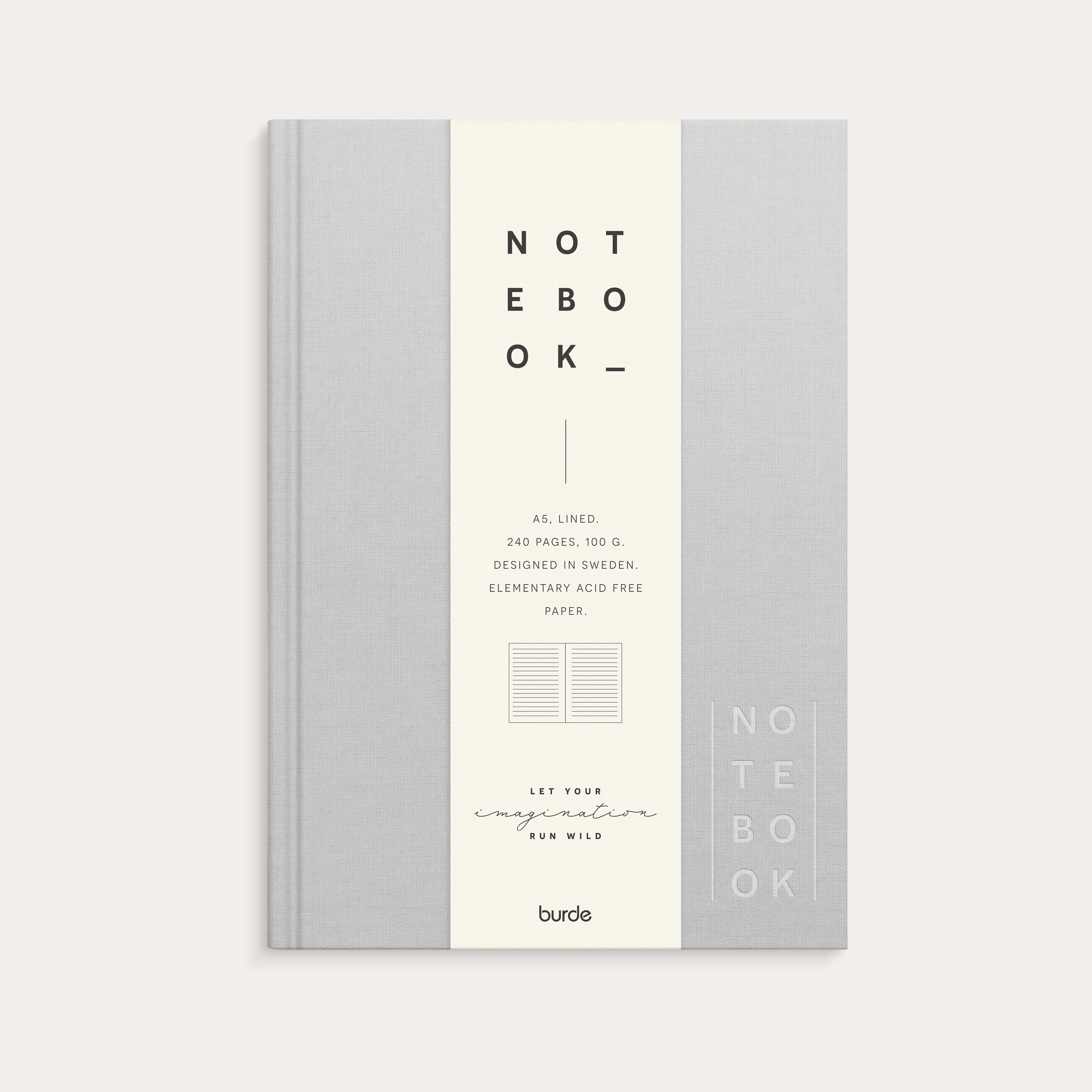Notebook A5 Textile Light Grey