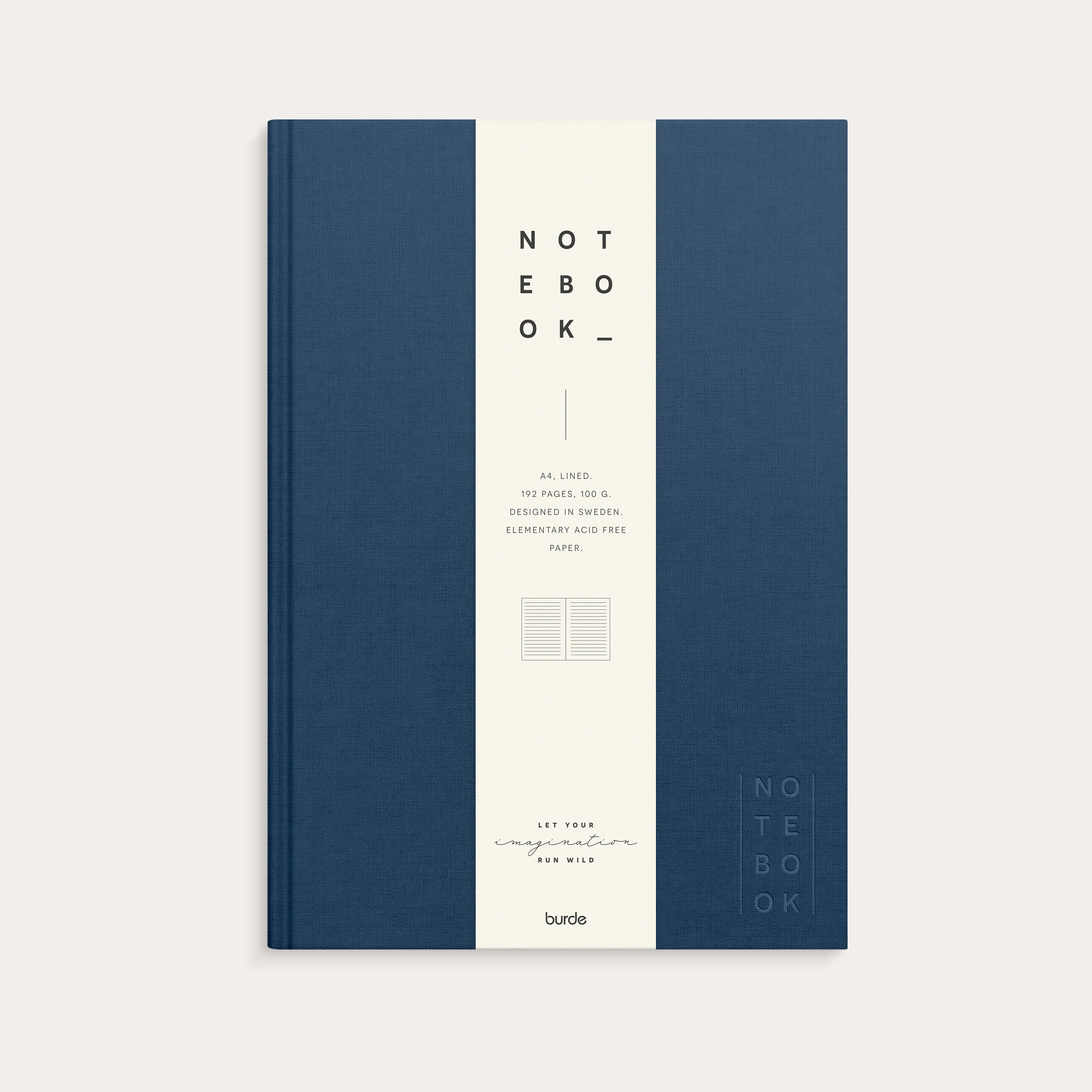Notebook Textile dark blue lined A4