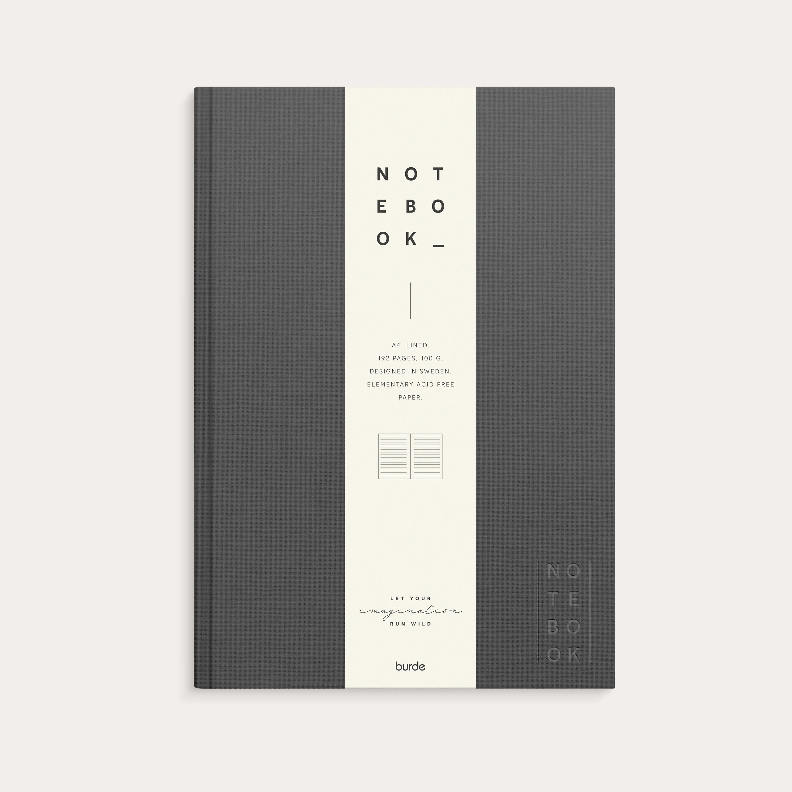 Notebook A4 Textile Dark Grey