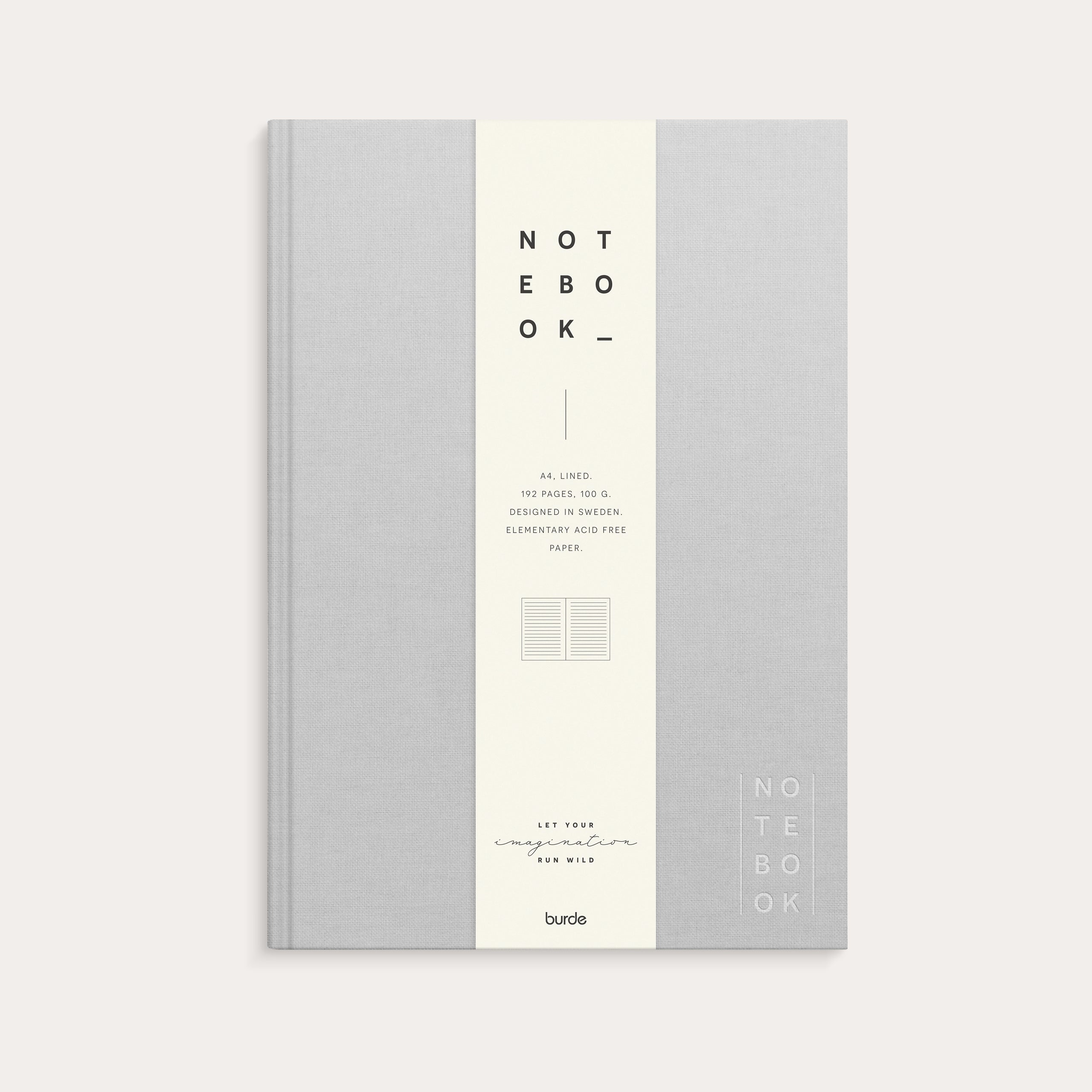 Notebook A4 Textile Light Grey