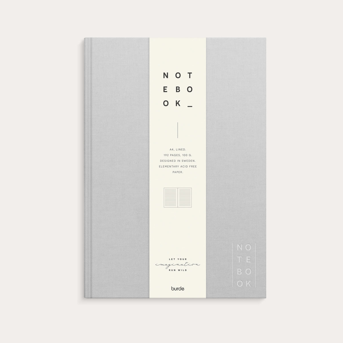 Notizbuch A4 Textile Light Grey