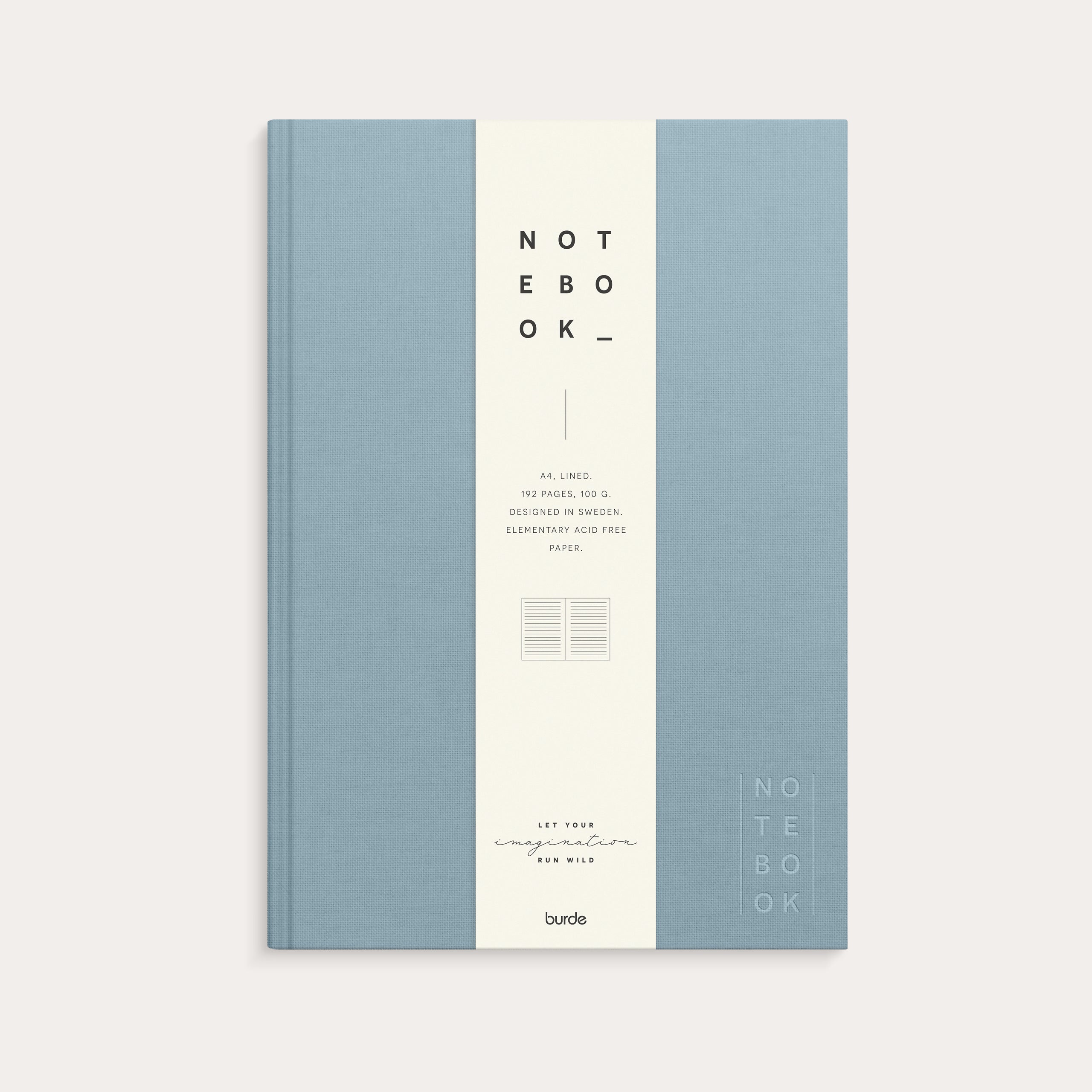 Notebook Textile light blue lined A4