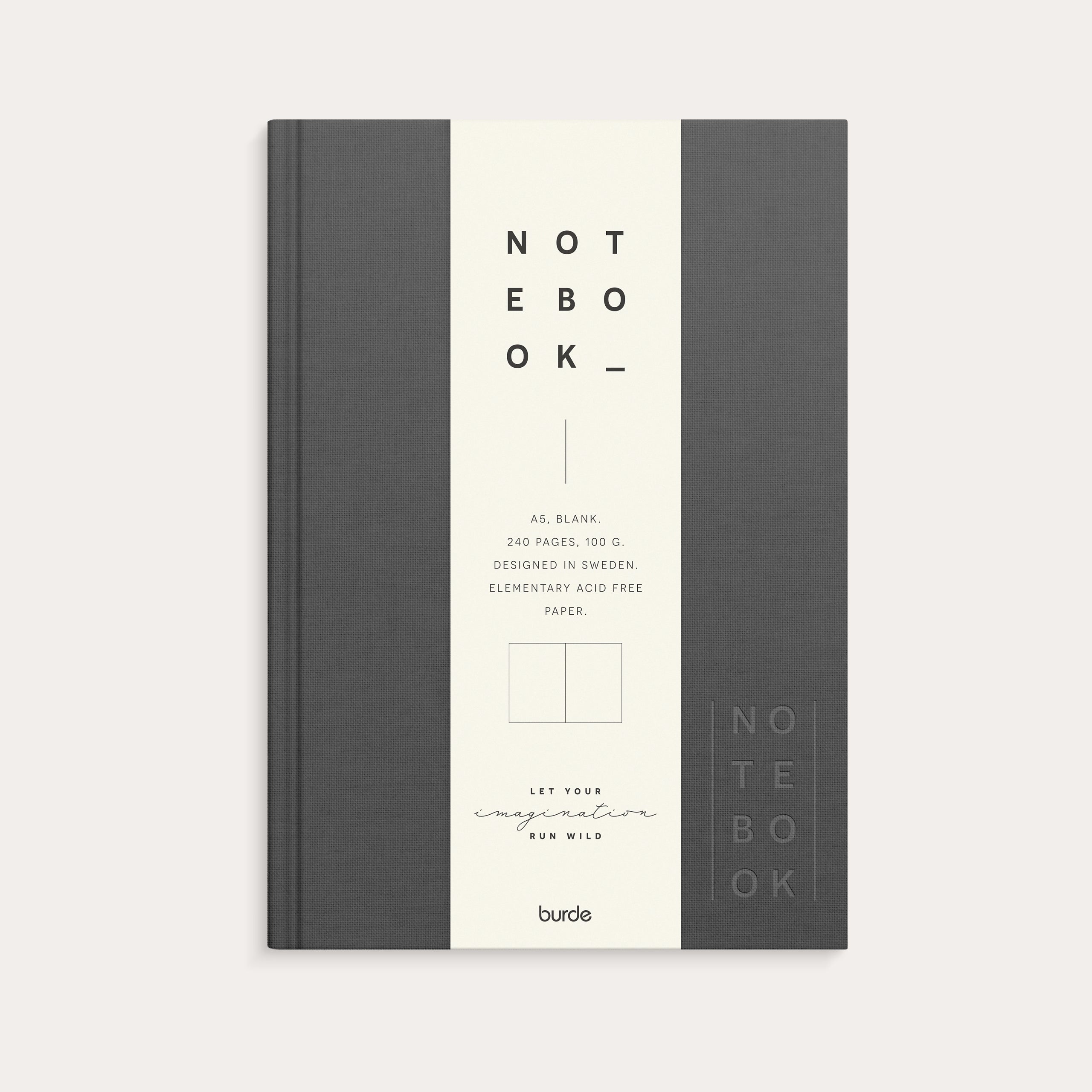 Notizbuch A5 Textile Dark Grey