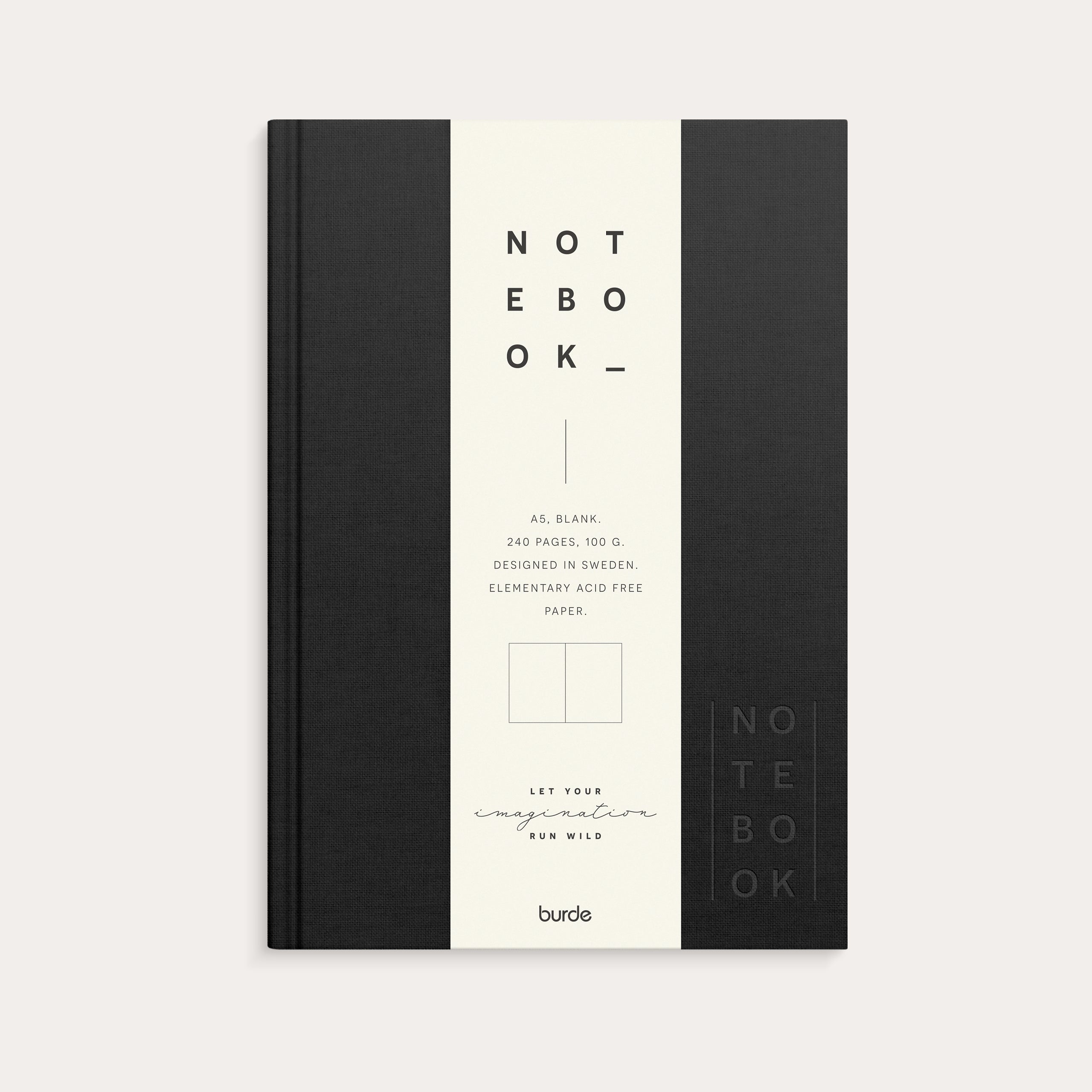 Notebook Textile black blank A5
