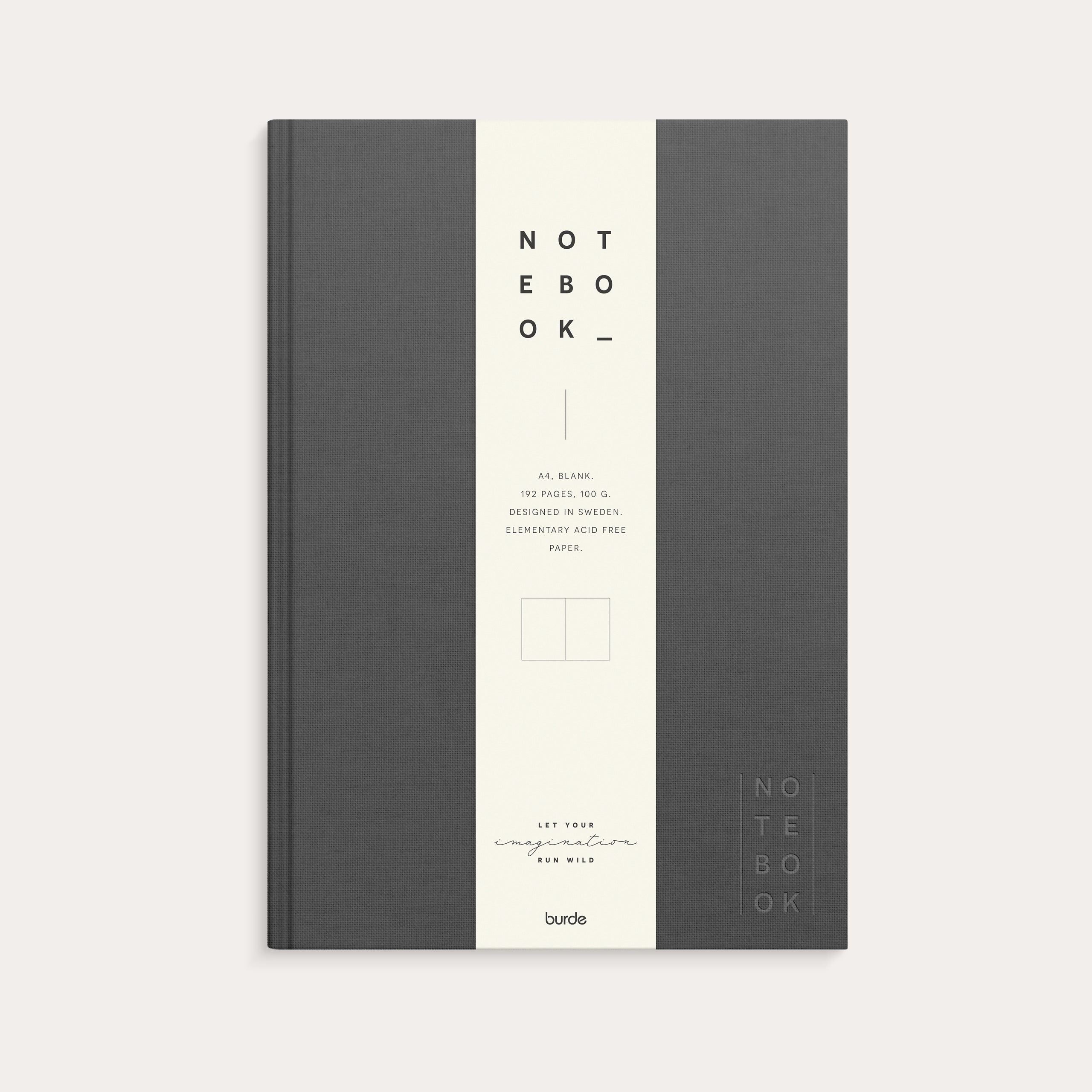 Notebook Textile dark grey blank A4