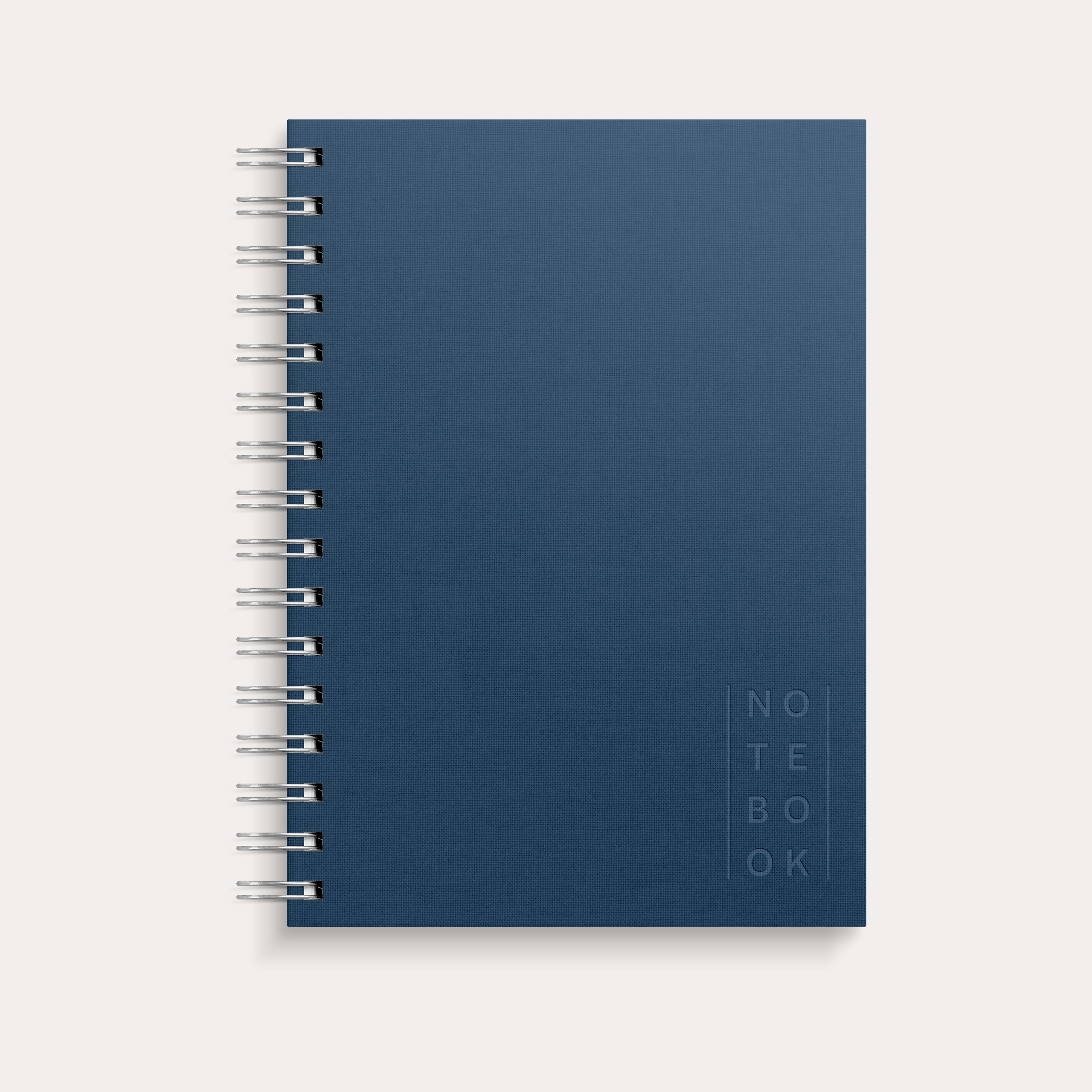 Notebook Textile dark blue lined A5 wire-o