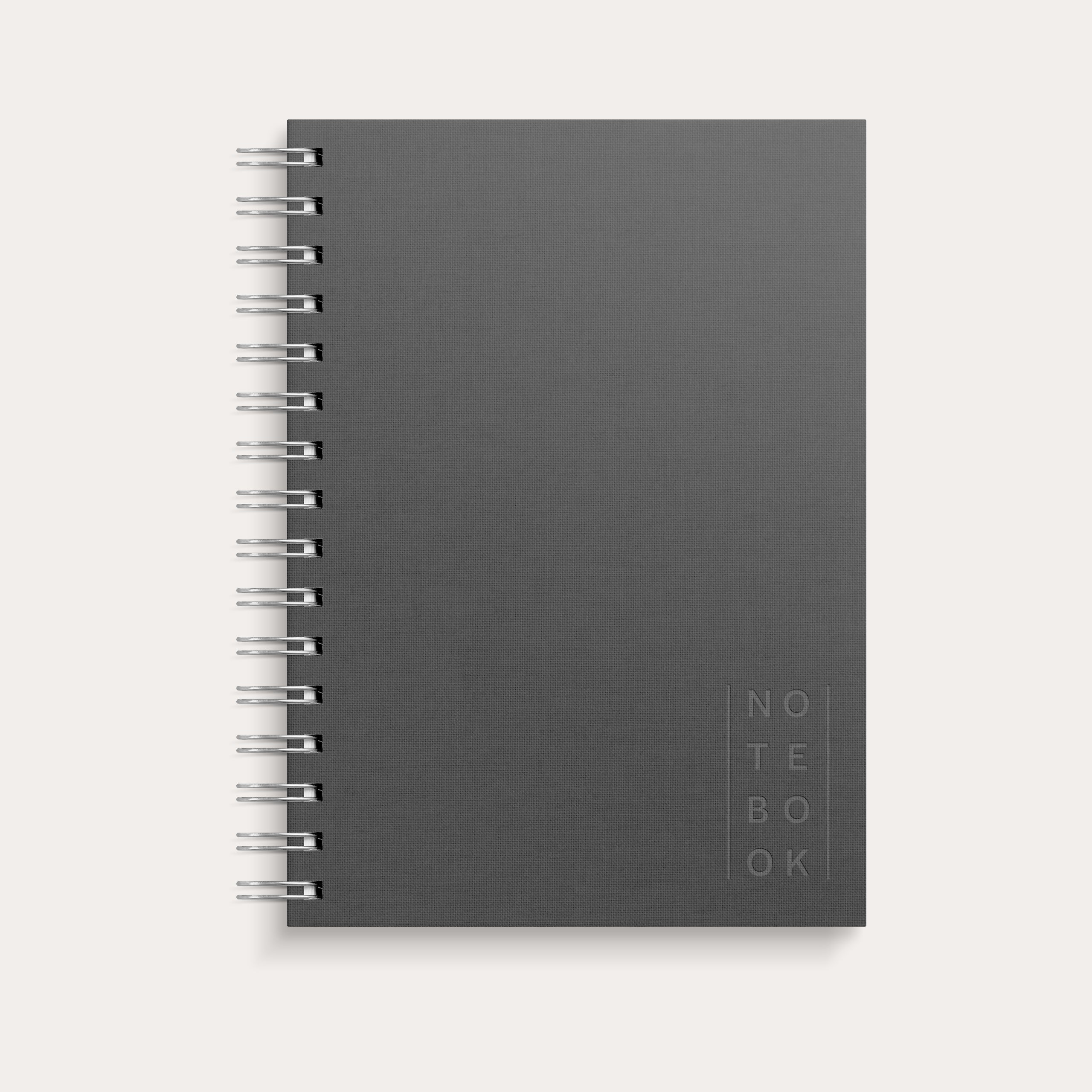 Notebook Textile dark grey lined A5 wire-o