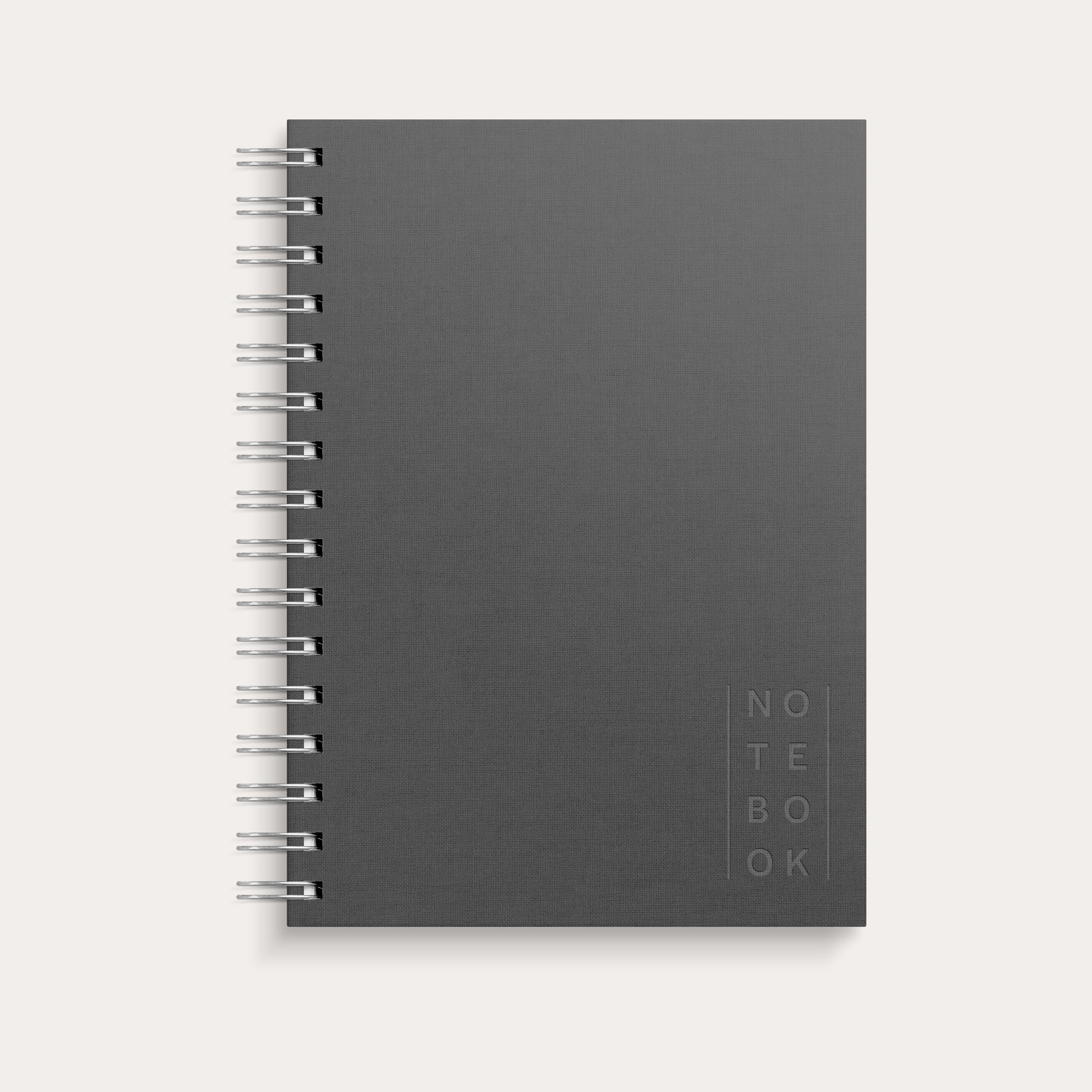 Notebook Textile spiralbound dark grey lined A5 – view 2