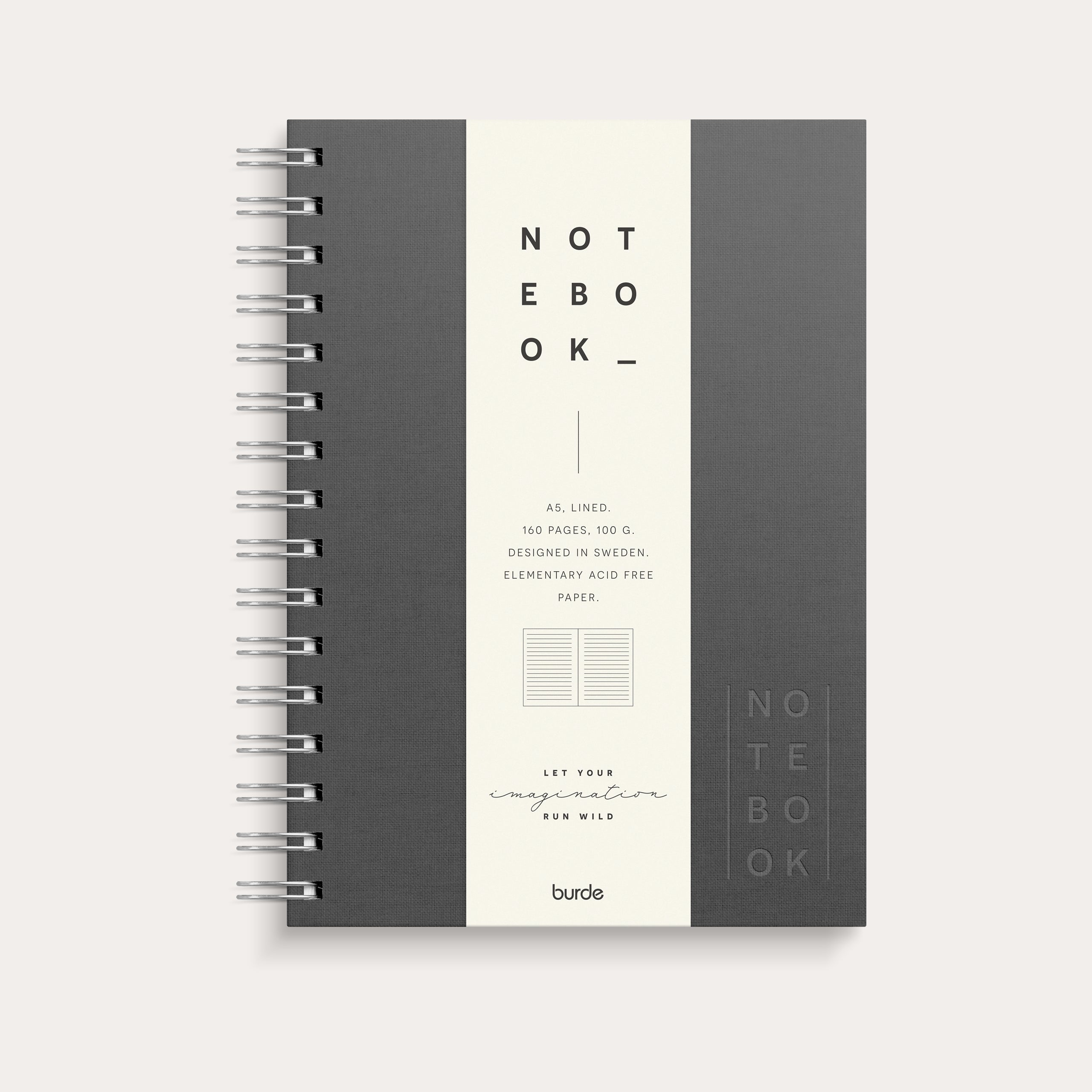 Notebook A5 Textile Dark Grey