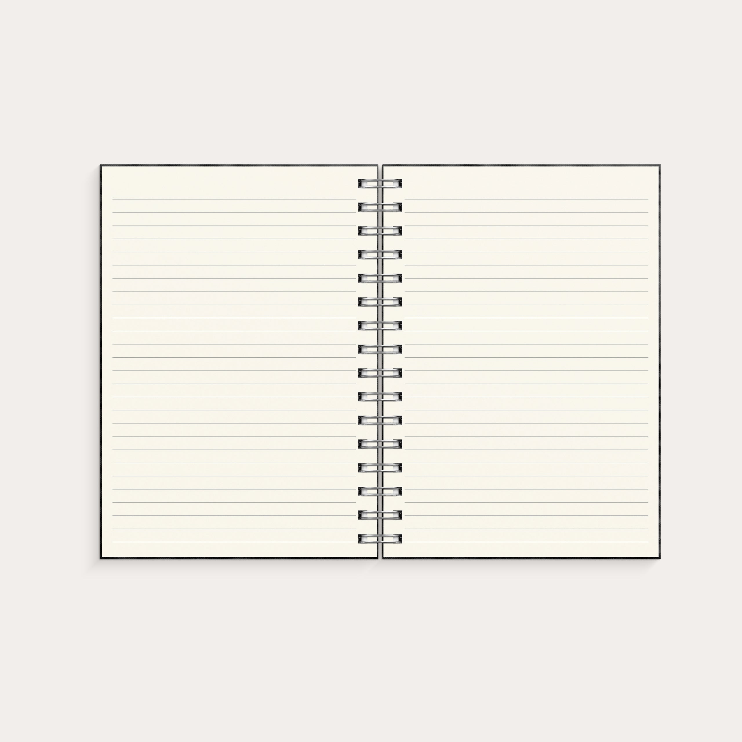 Notebook Textile black lined A5 wire-o