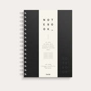 Notebook Textile black lined A5 wire-o