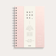 Notebook Textile pink lined A5 wire-o