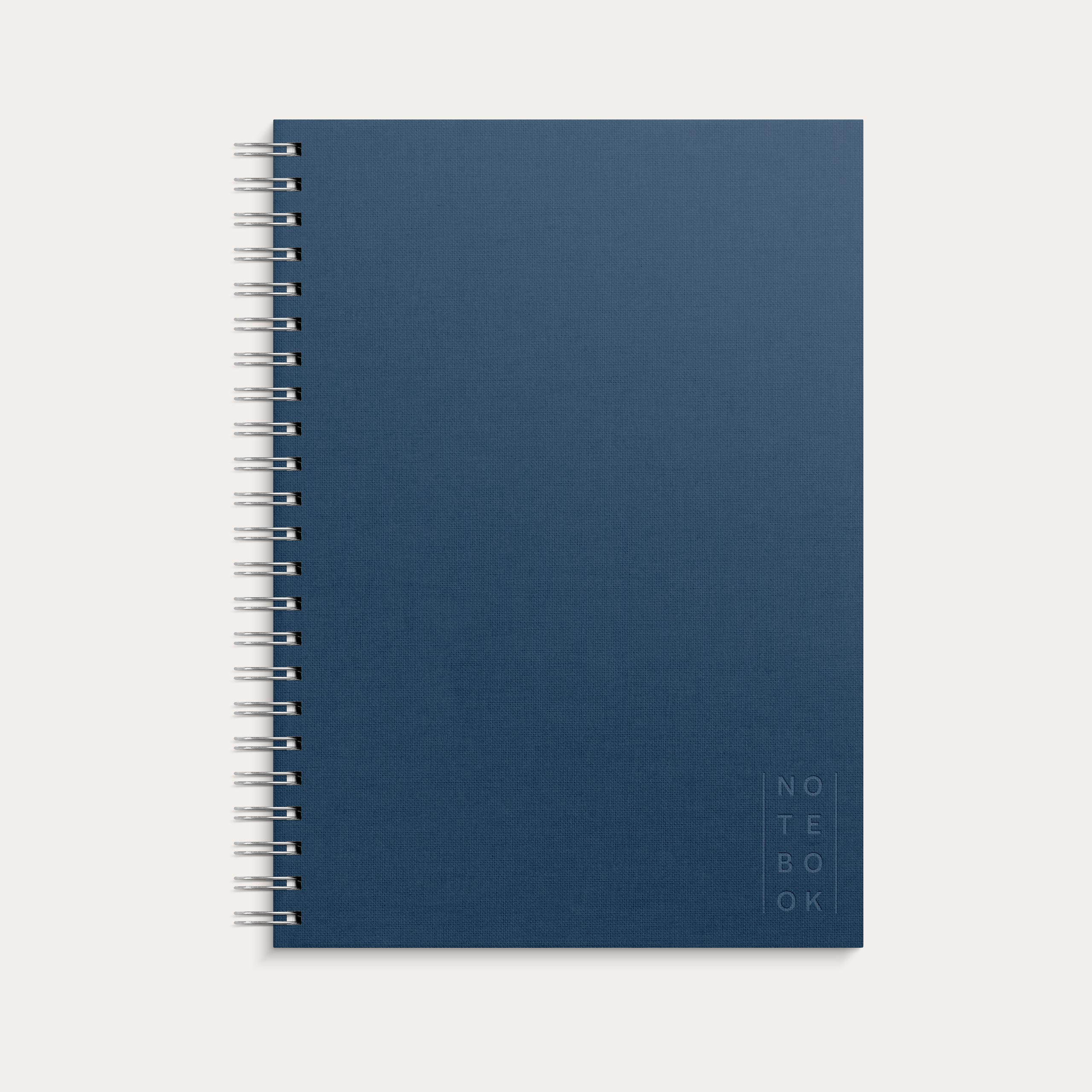 Notebook Textile dark blue lined A4 wire-o