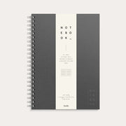 Notebook Textile spiralbound Dark Grey lined A4