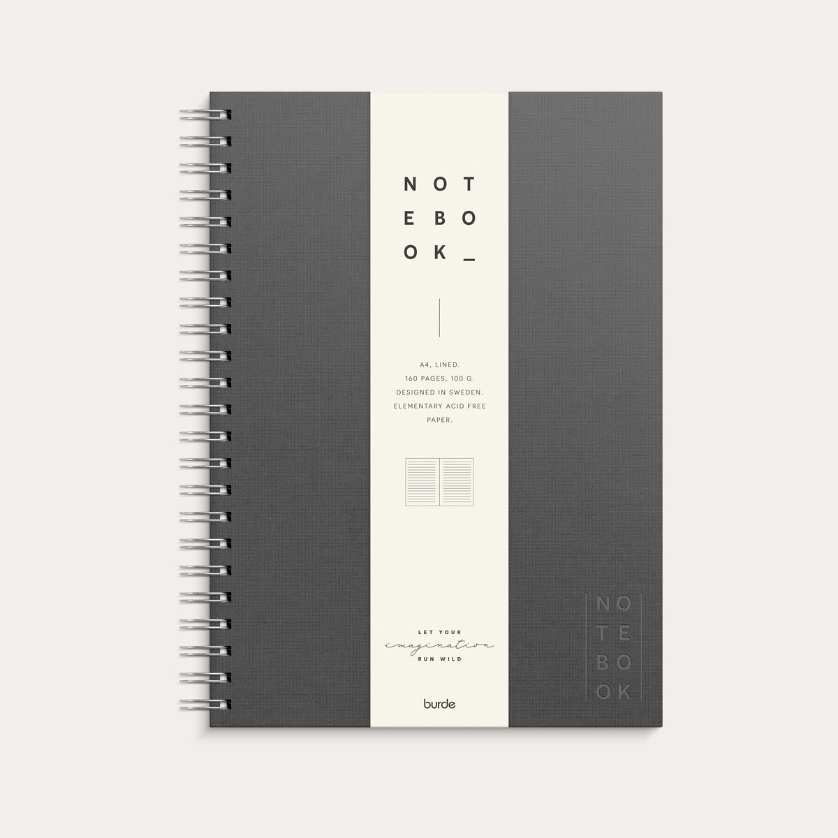 Notebook A4 Textile Dark Grey