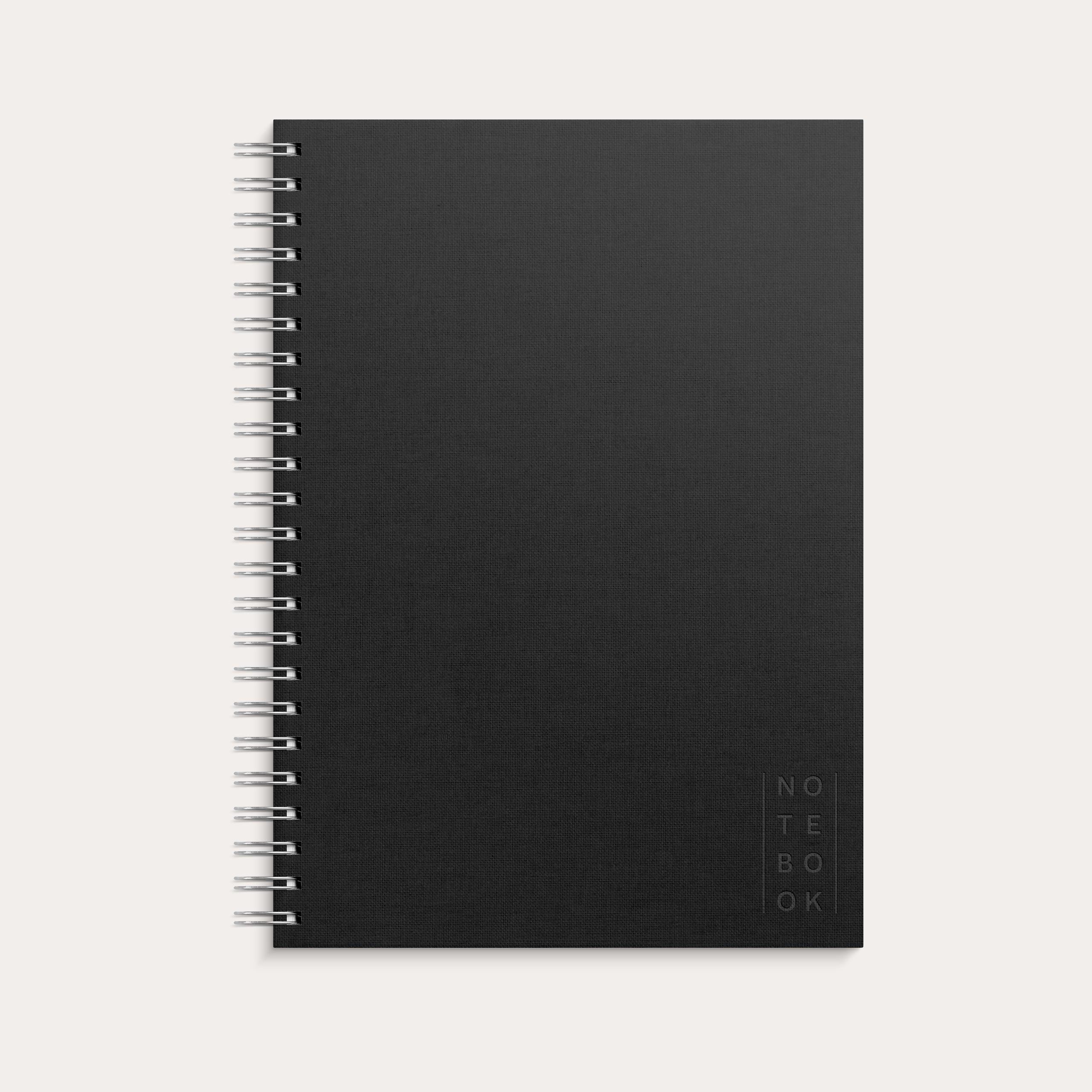 Notebook Textile spiralbound Black lined A4