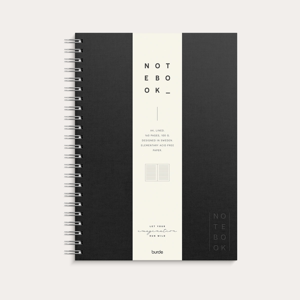 Notebook A4 Textile Black