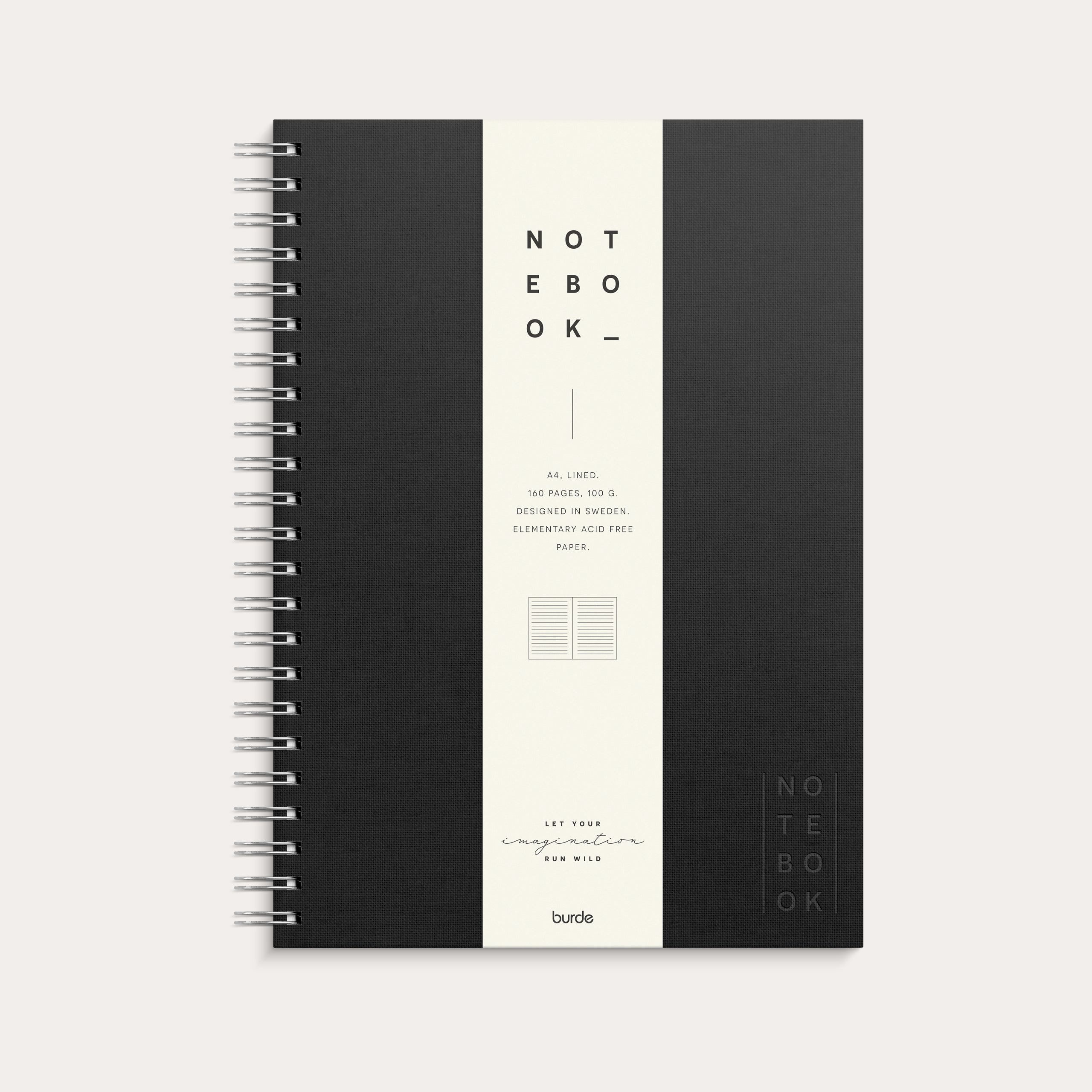 Notebook A4 Textile Black