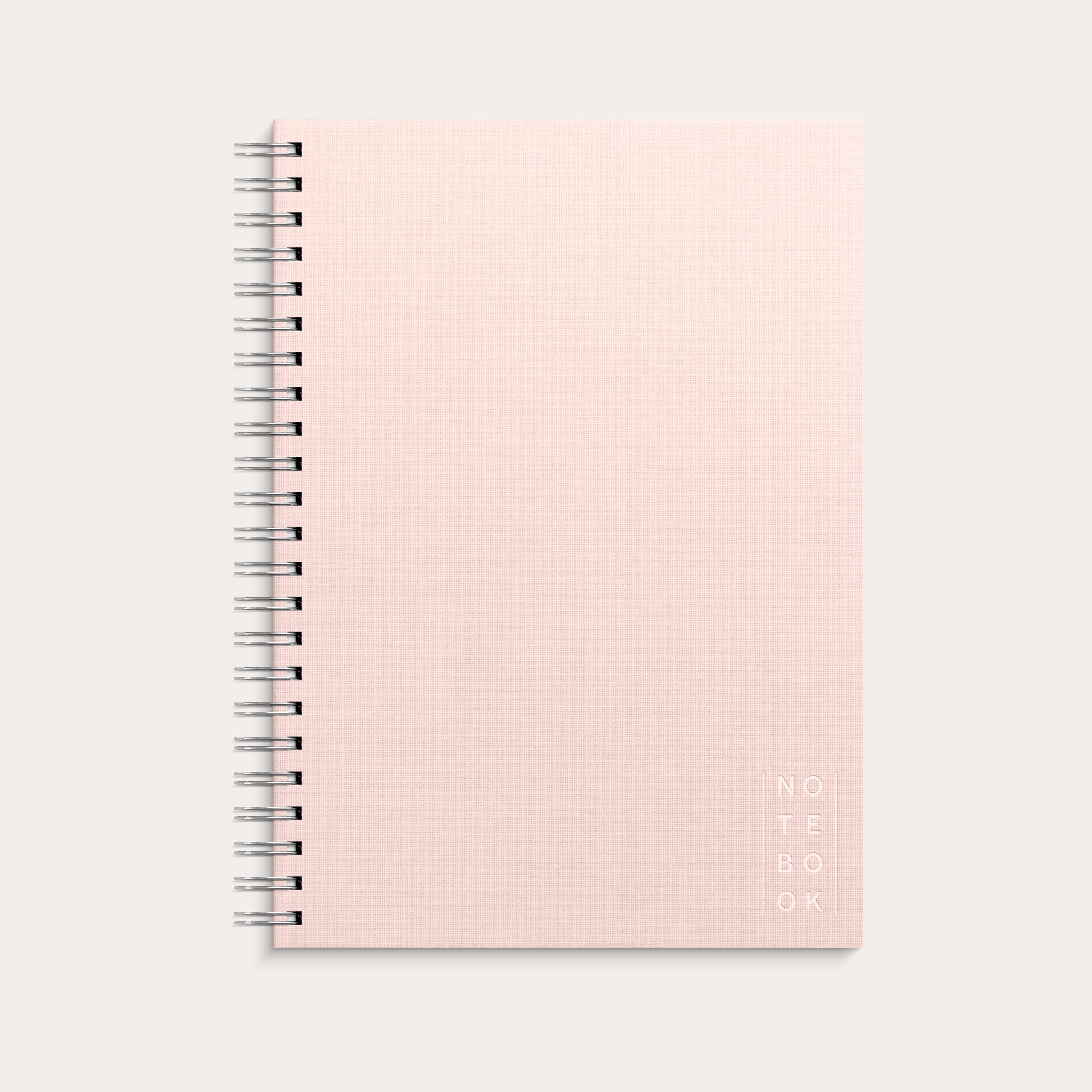 Notebook Textile pink lined A4 wire-o