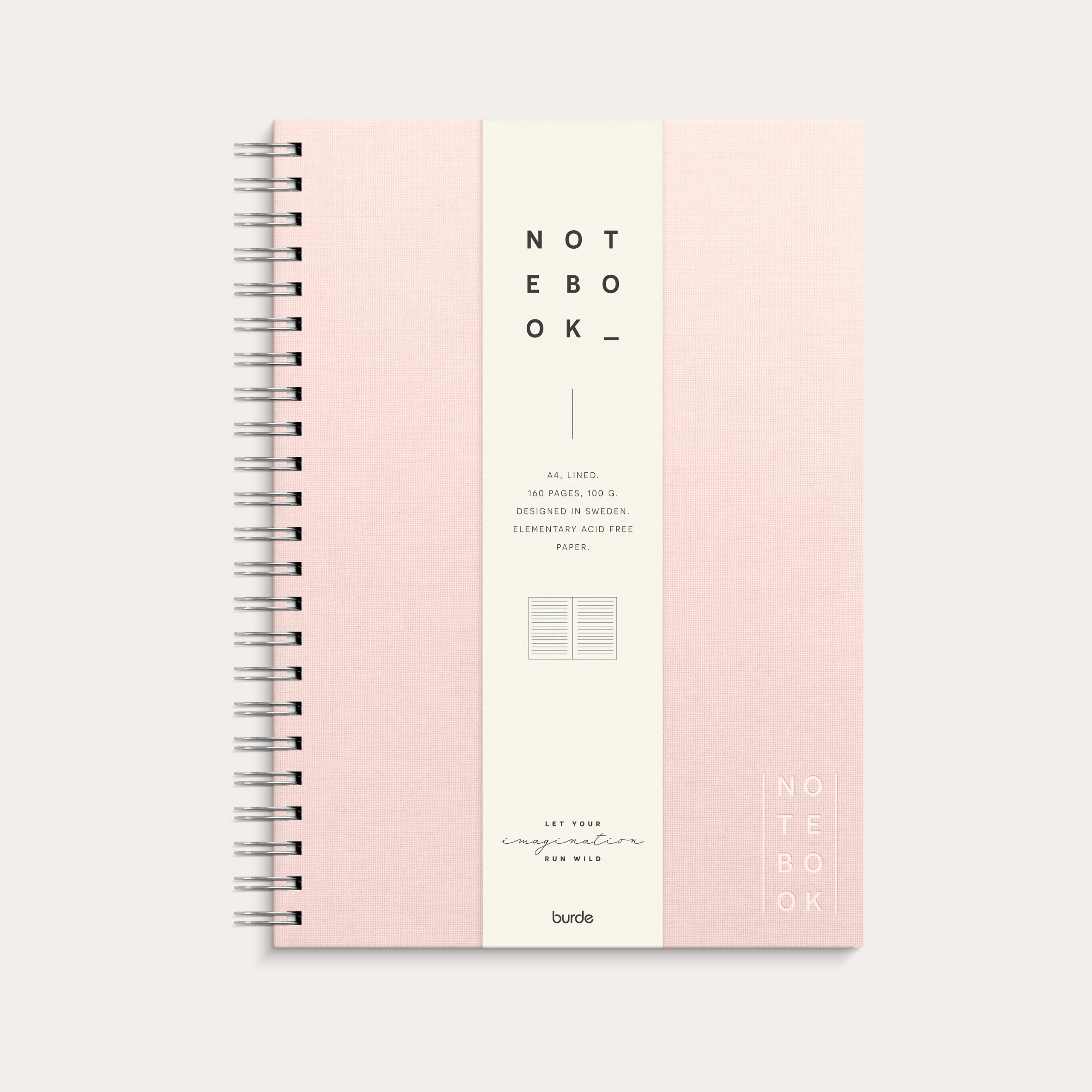 Anteckningsbok A4 Textile Pink