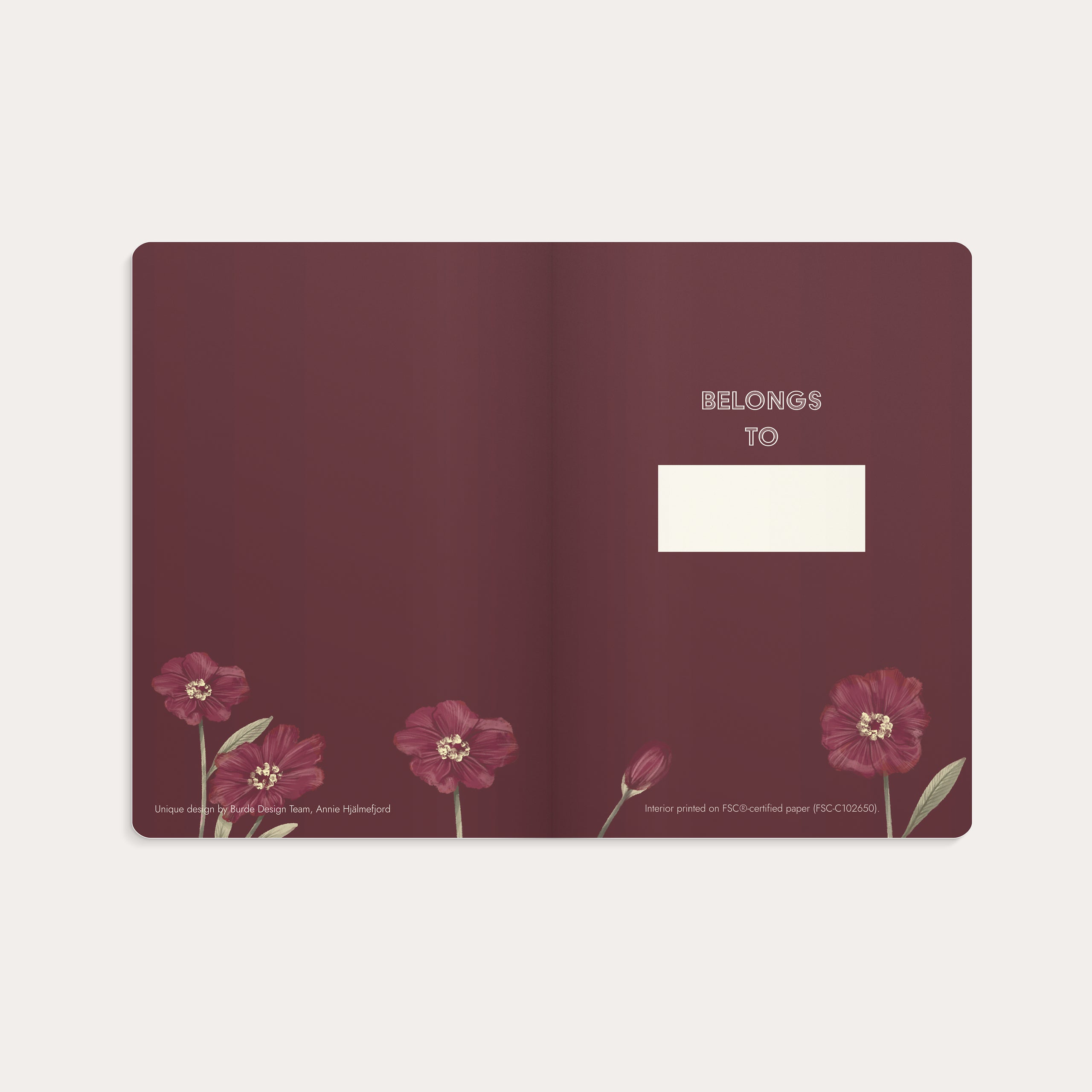 Notizbuch A5 Deluxe Burgundy Flower