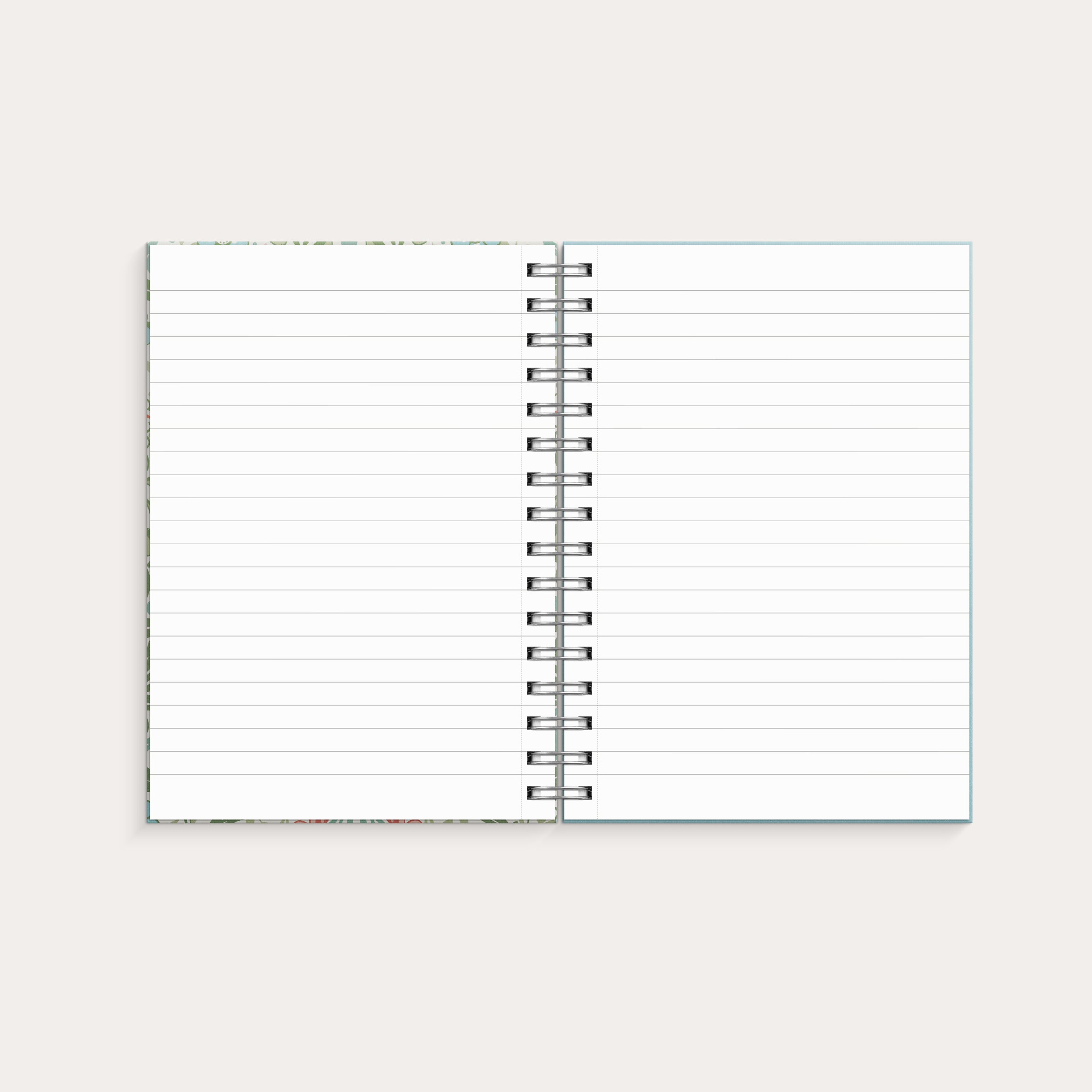 Notebook A5 Blue and Green Flowers