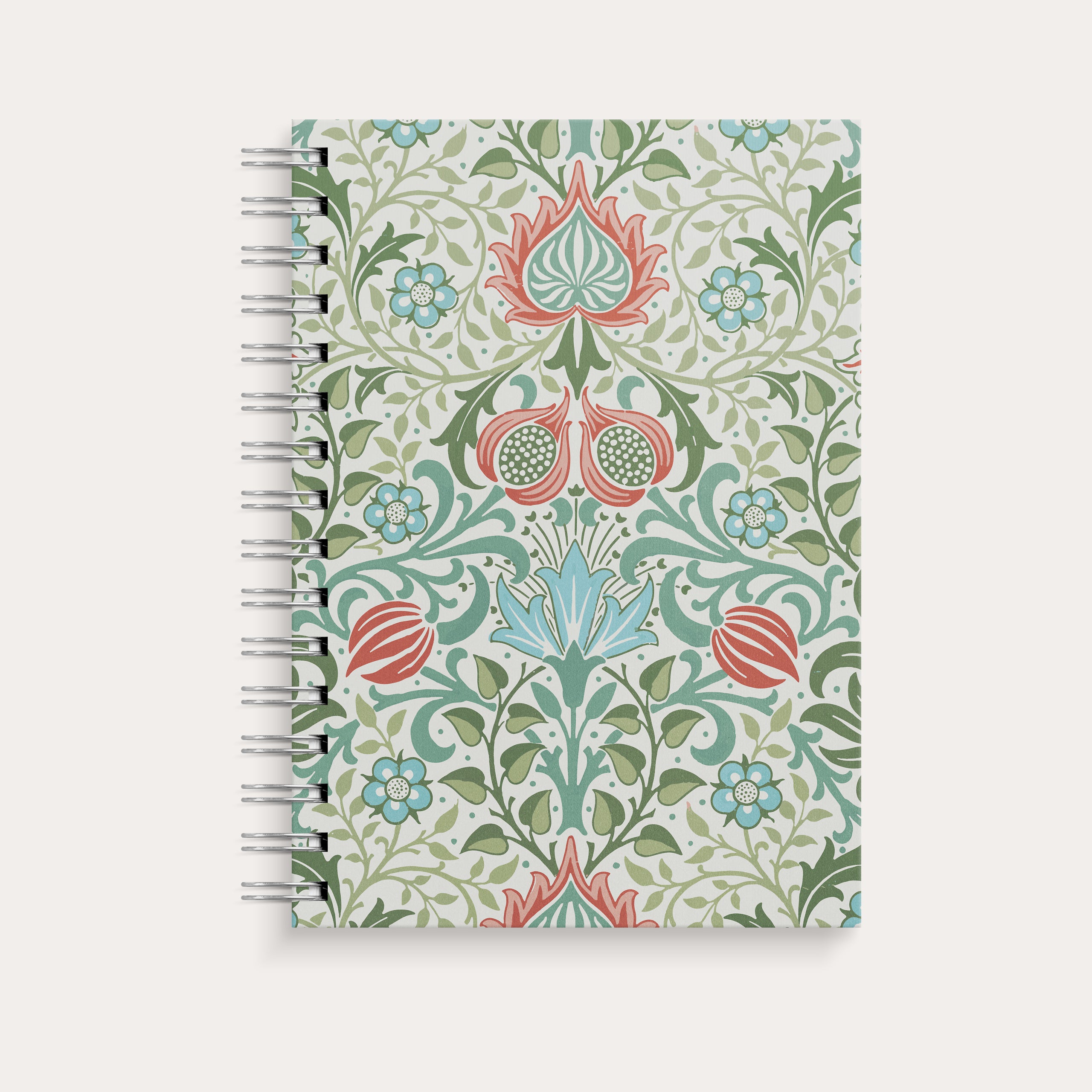 Notebook A5 blue/green flowers