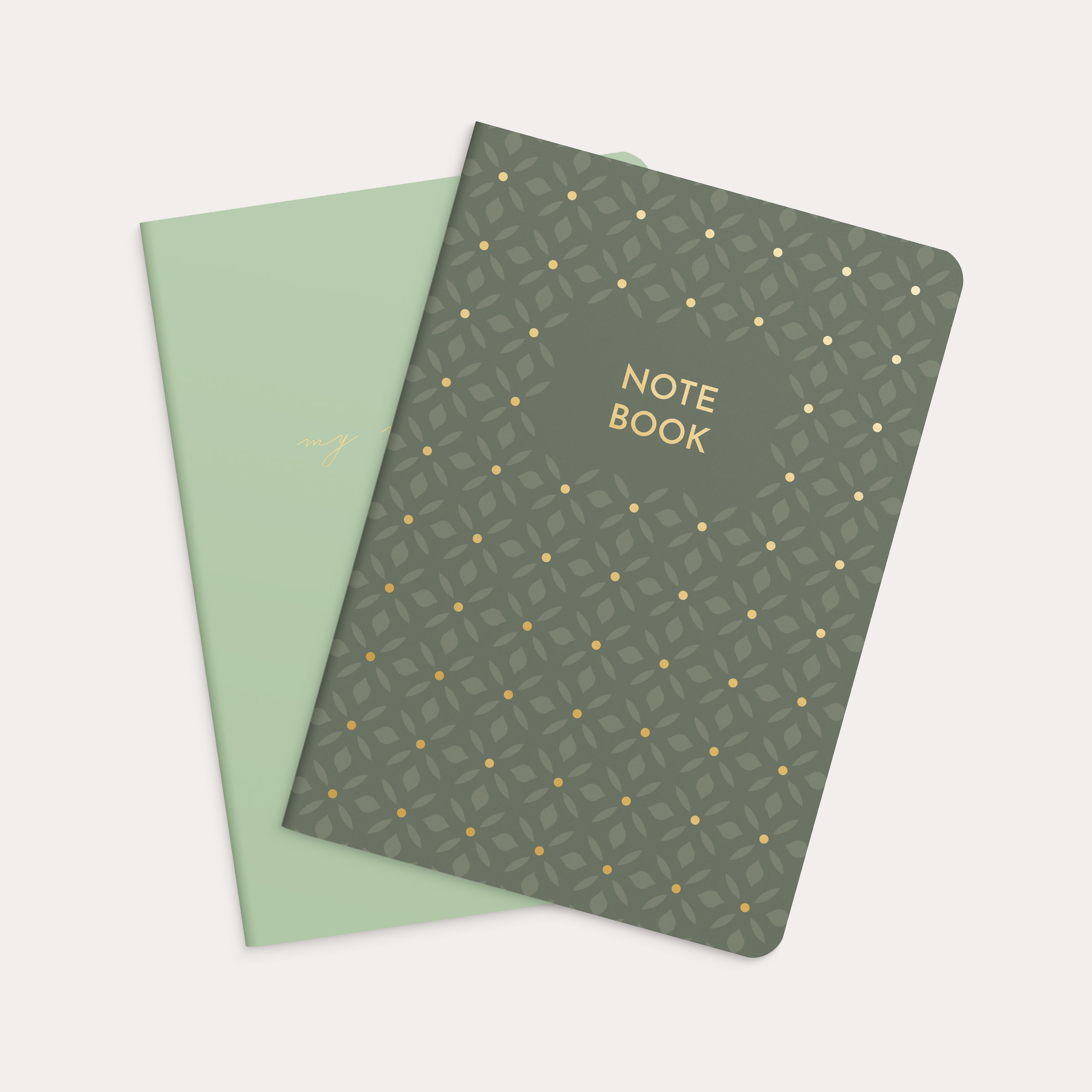 Notebook green & pattern 2 pack