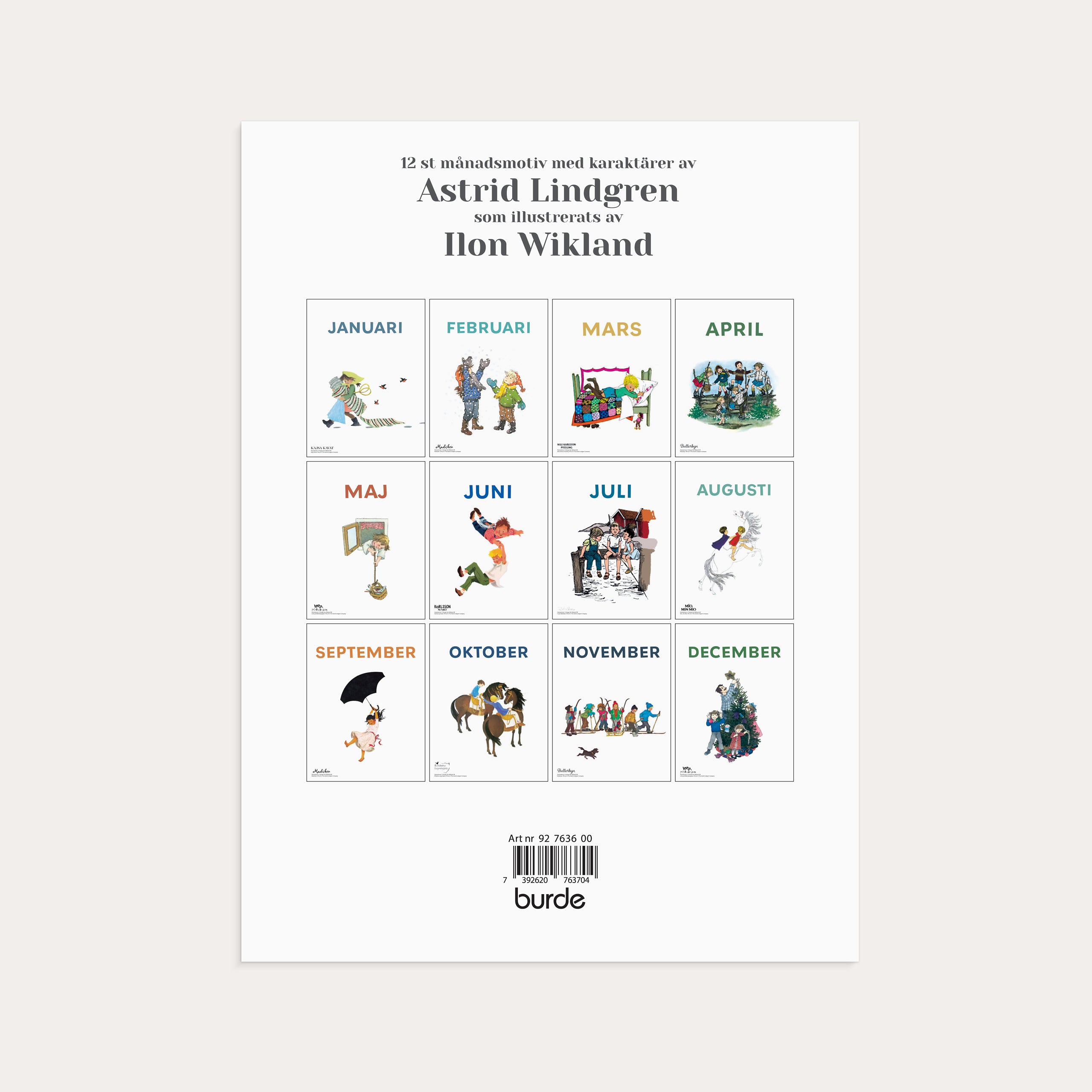 Månadstavla Astrid Lindgren & Ilon Wikland