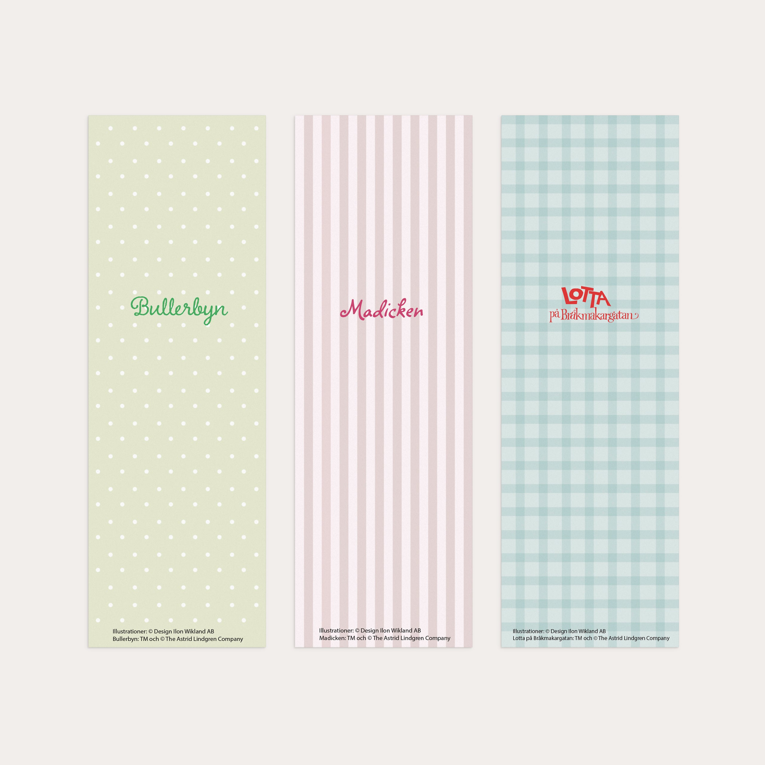 Bokmärke 3-pack Astrid Lindgren & Ilon Wikland