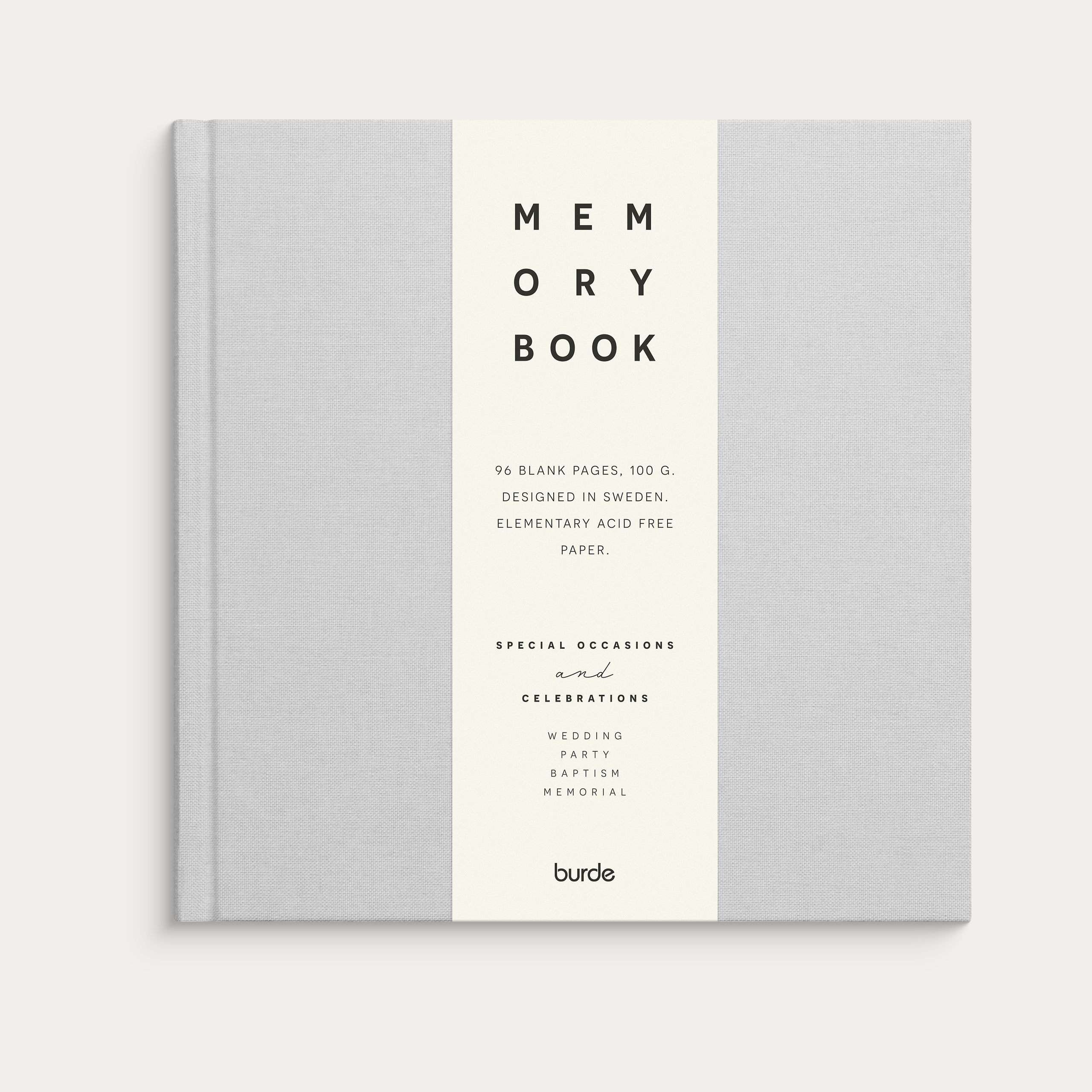 Memory book Textile unlined grey
