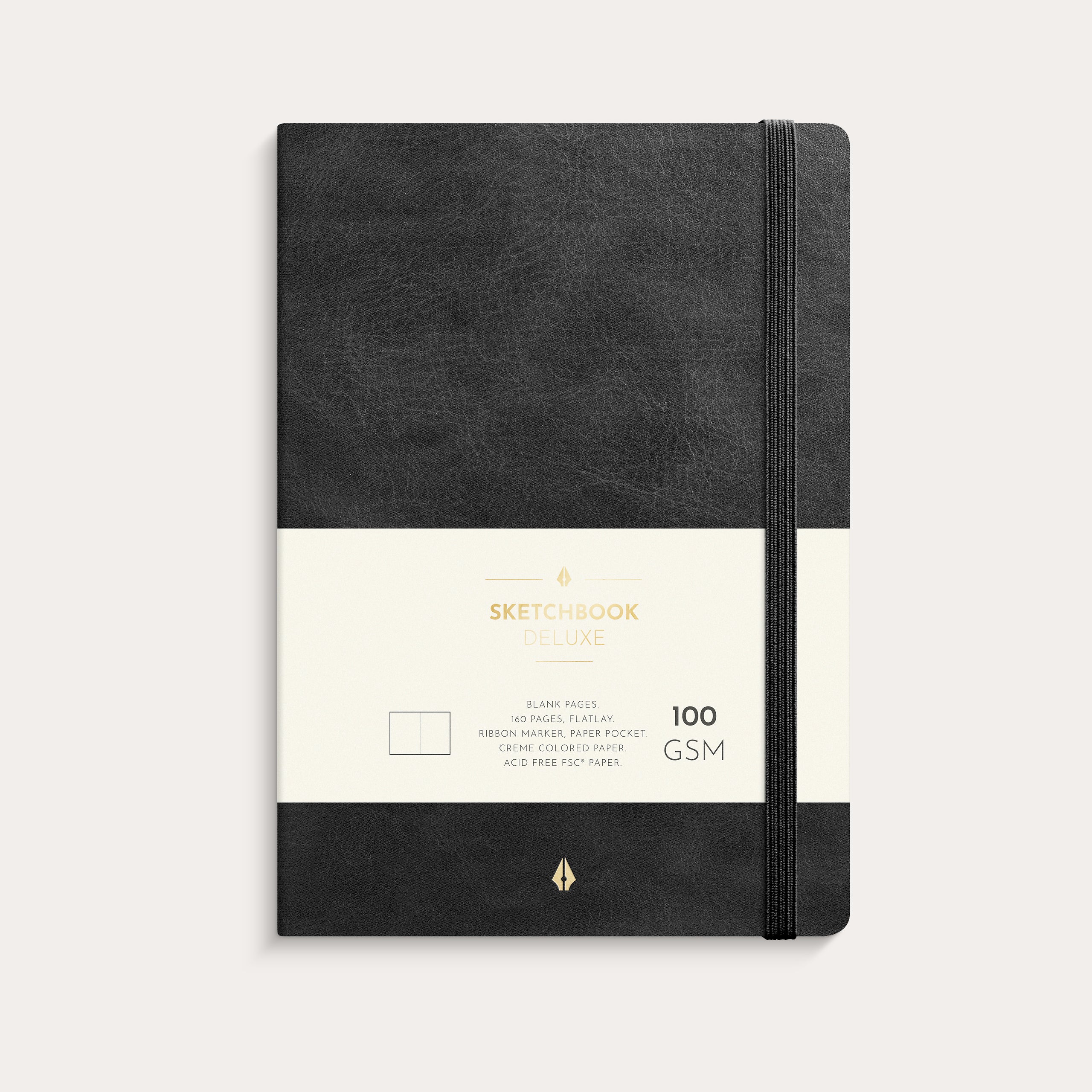 Notebook Deluxe A5 Blank Black