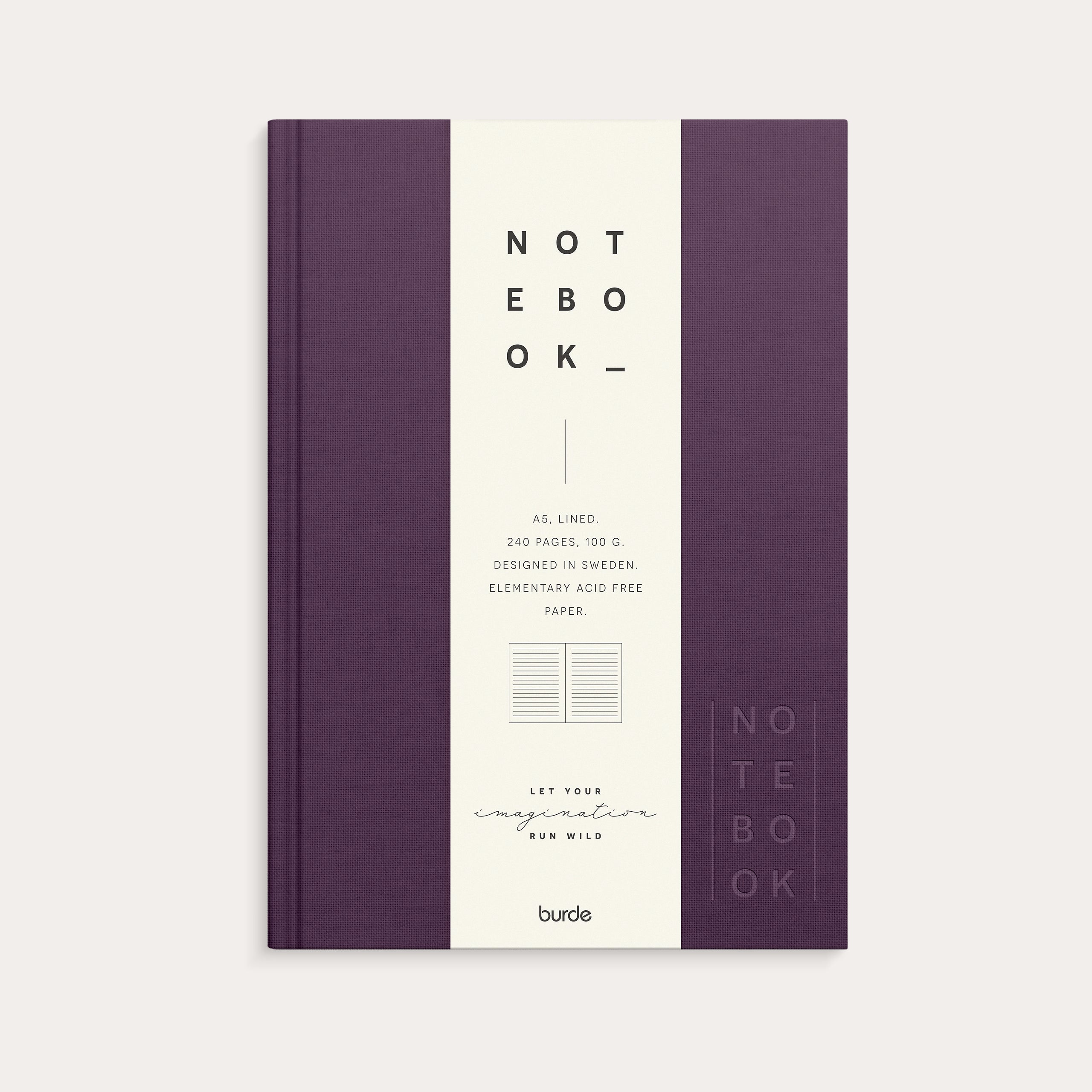 Notebook A5 Textile Plum