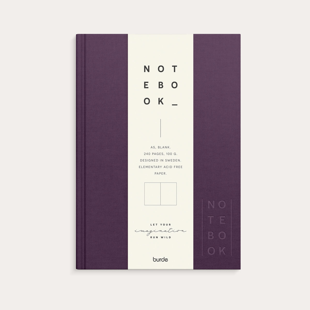Notebook A5 Textile Plum