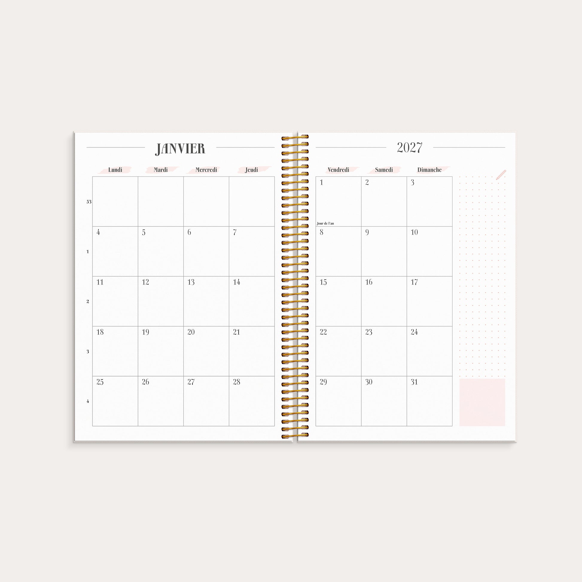 Life Planner Pink 26/27 – detail view