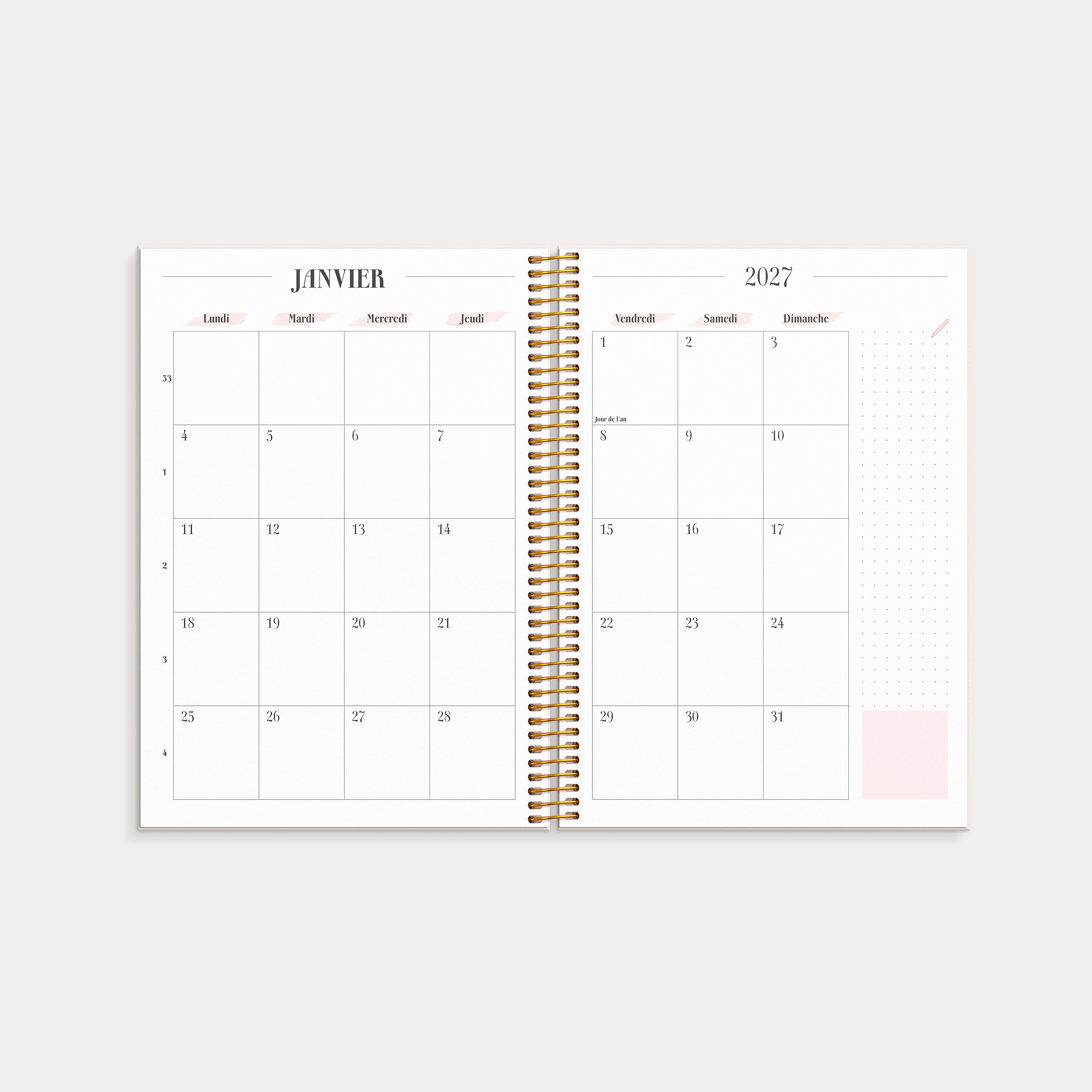 Life Planner Pink 26/27 – detail view