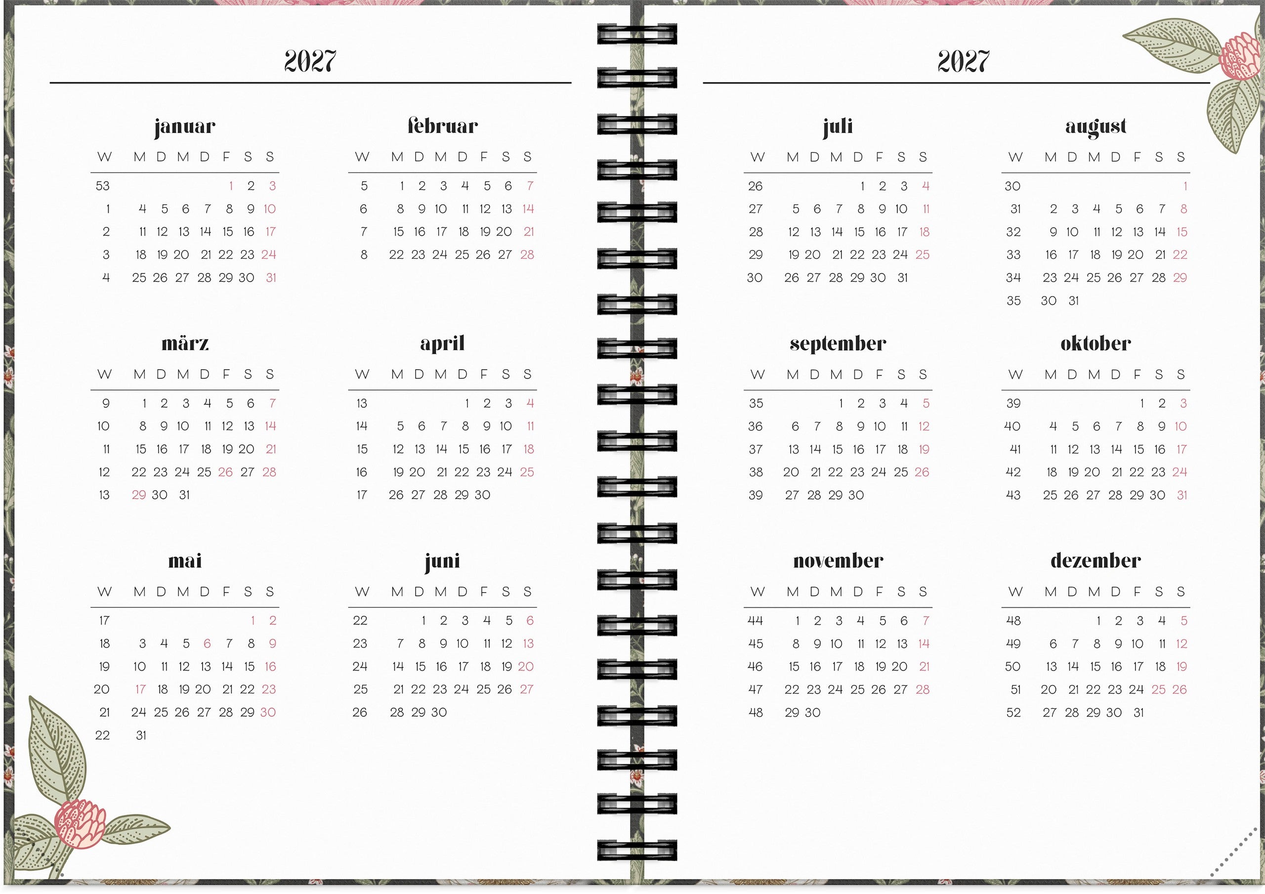 Life Planner Floral 2027