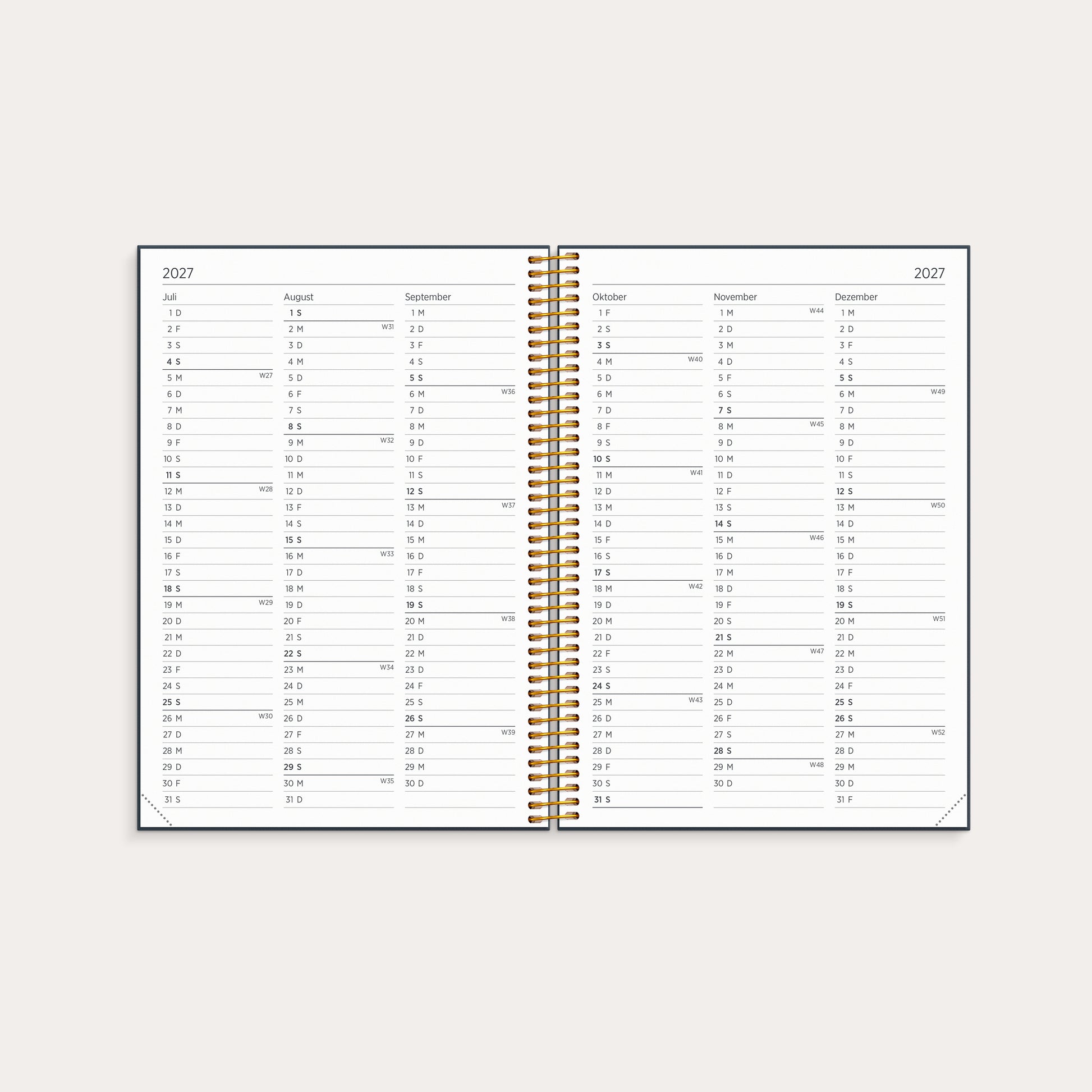 Kalender Organizer & Notes 2026 blau – detail view