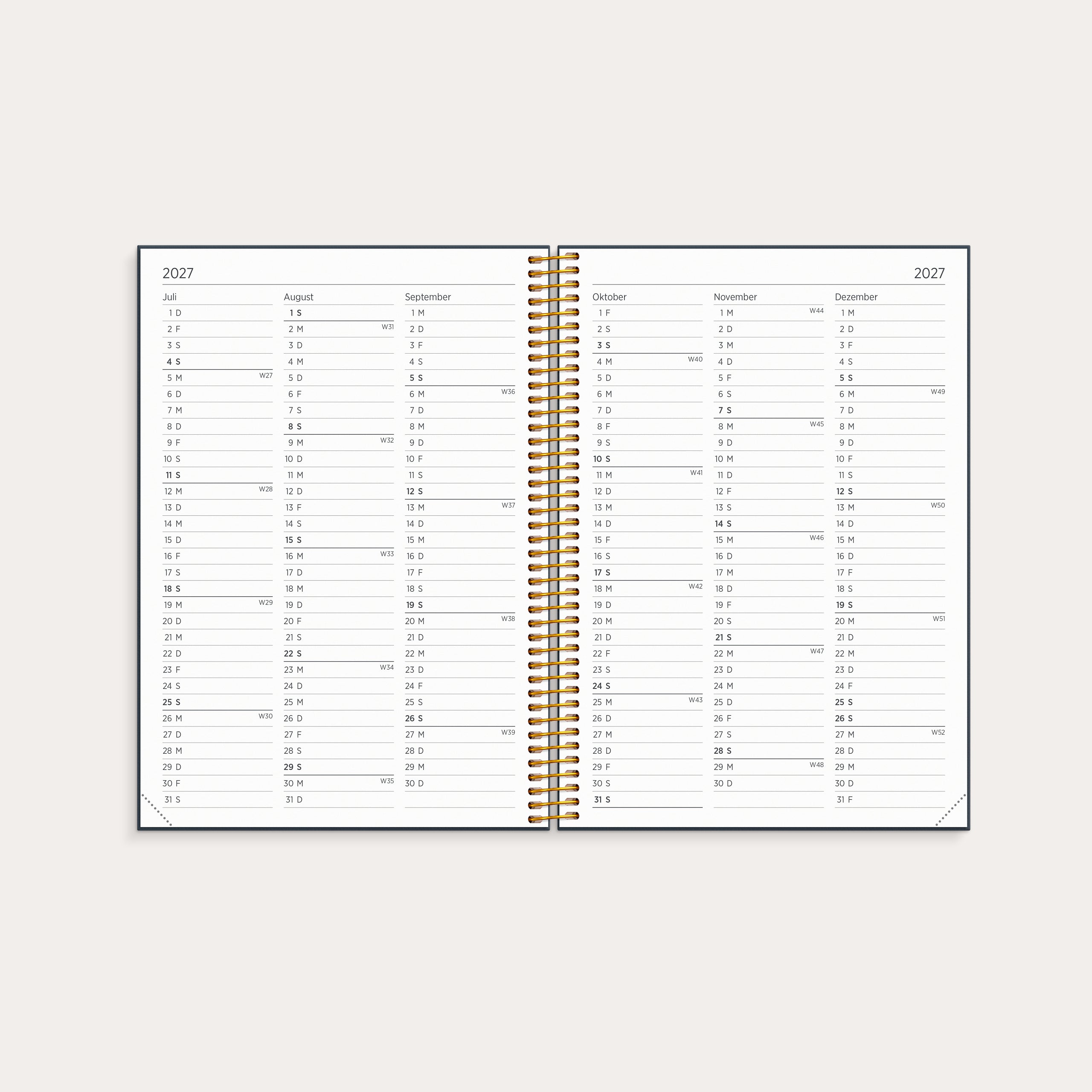 Kalender Organizer & Notes 2026 blau – detail view