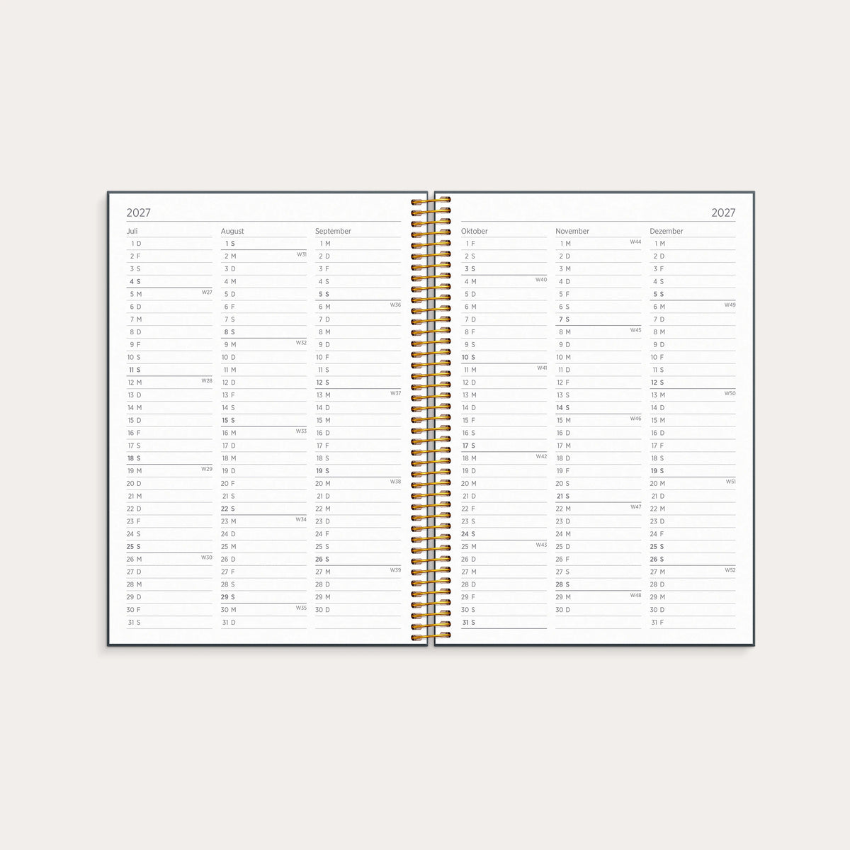 Organizer & Notes 2027