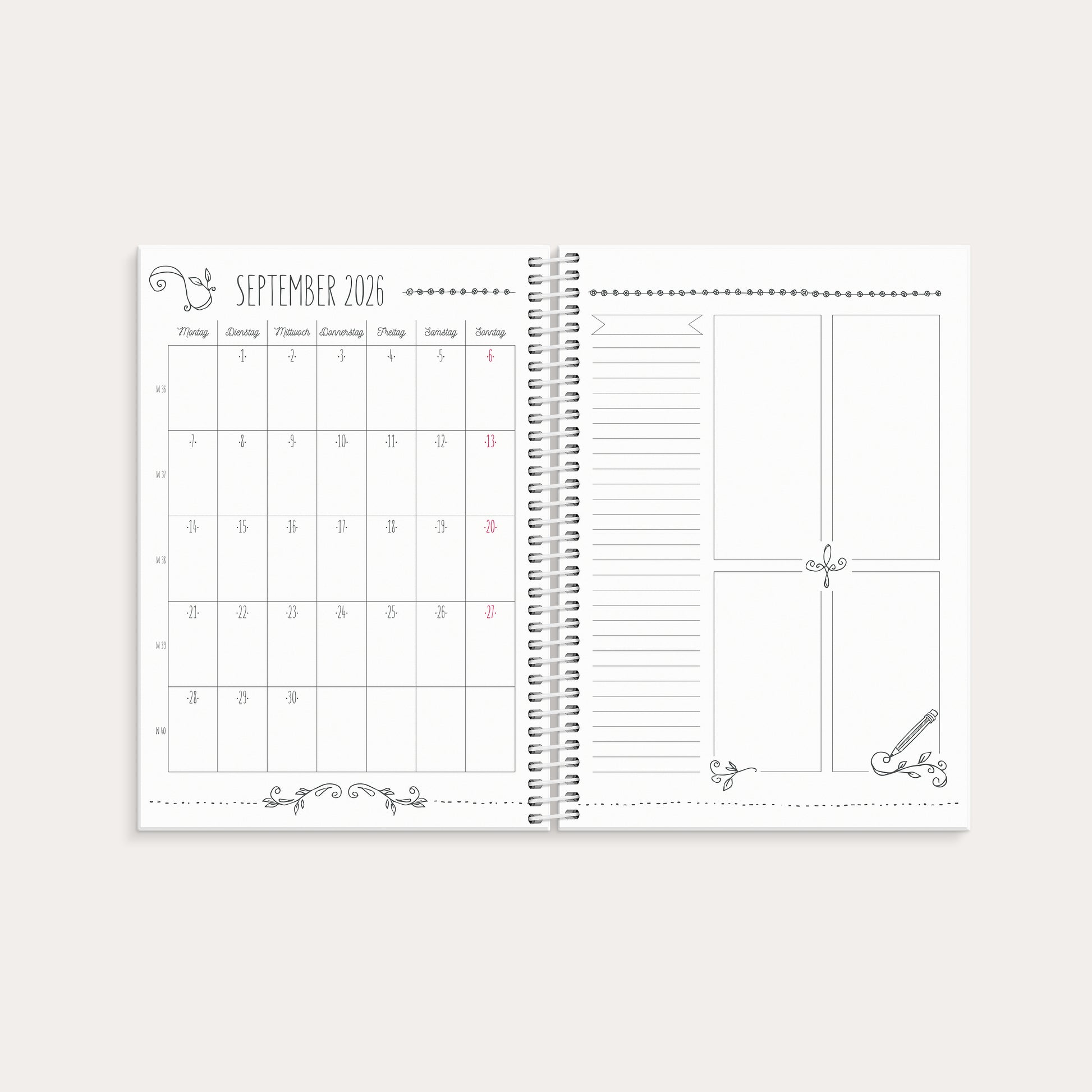 Kalender Doodle A5 26/27 – detail view