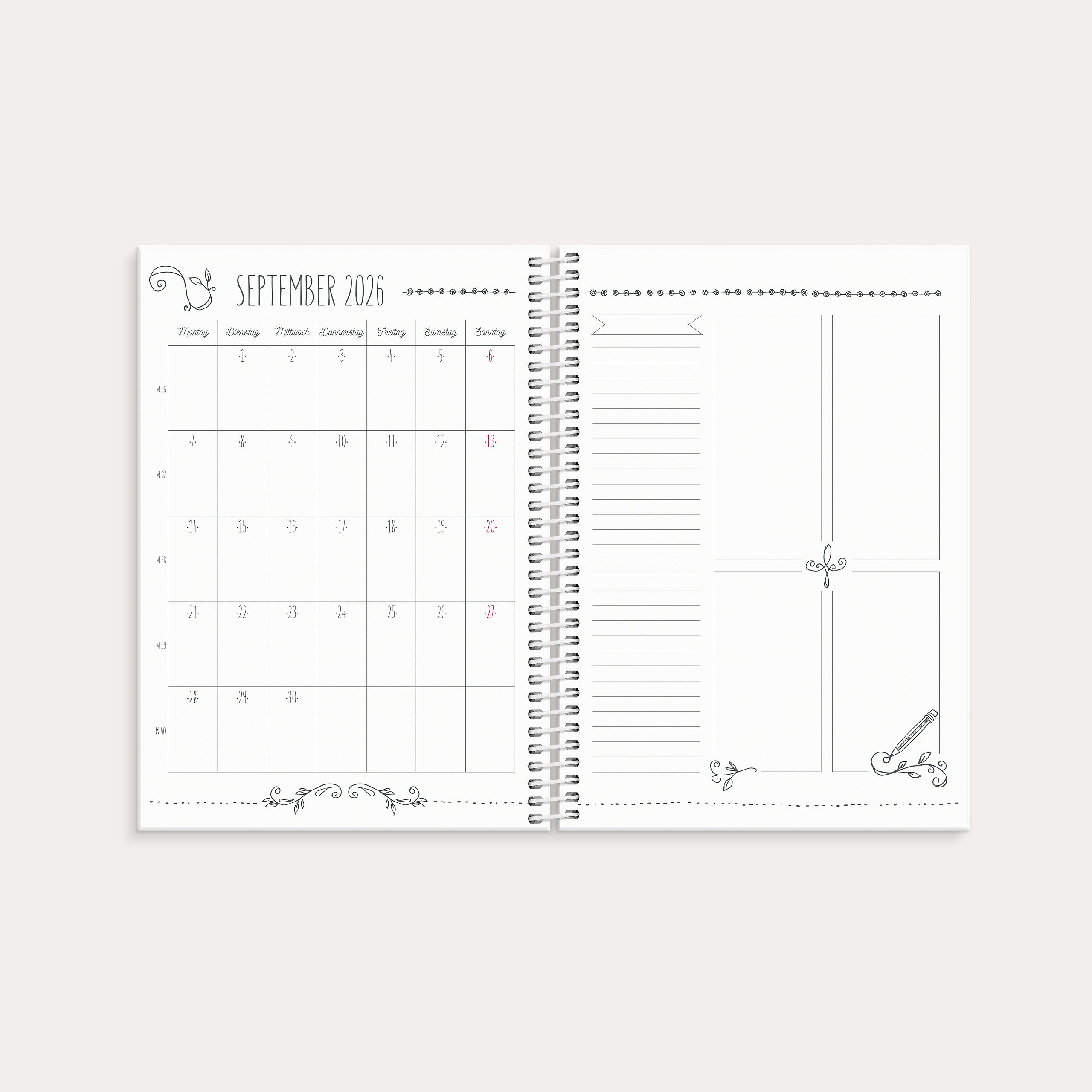 Kalender Doodle A5 26/27 – detail view