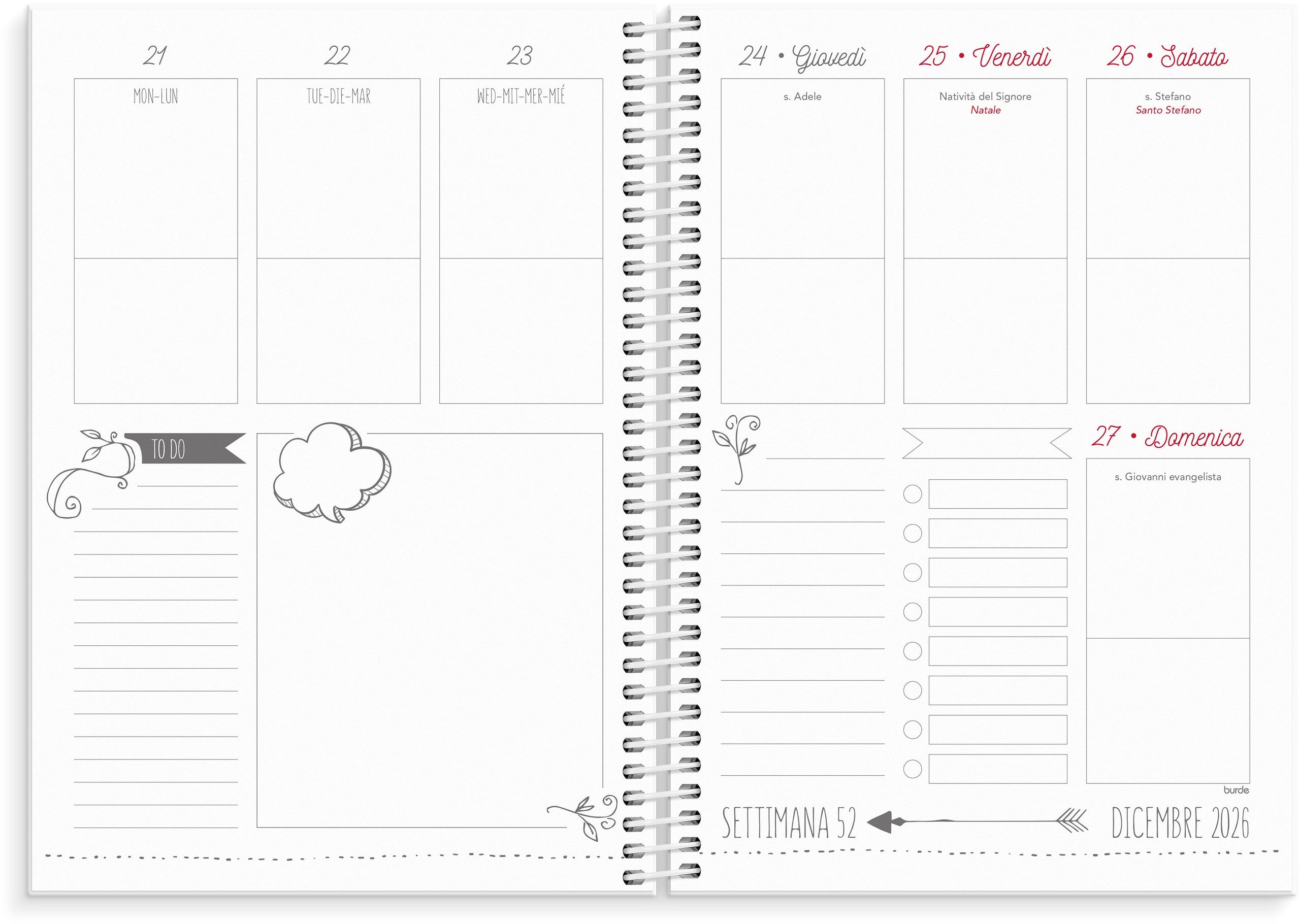 Calendario Doodle A5 26/27